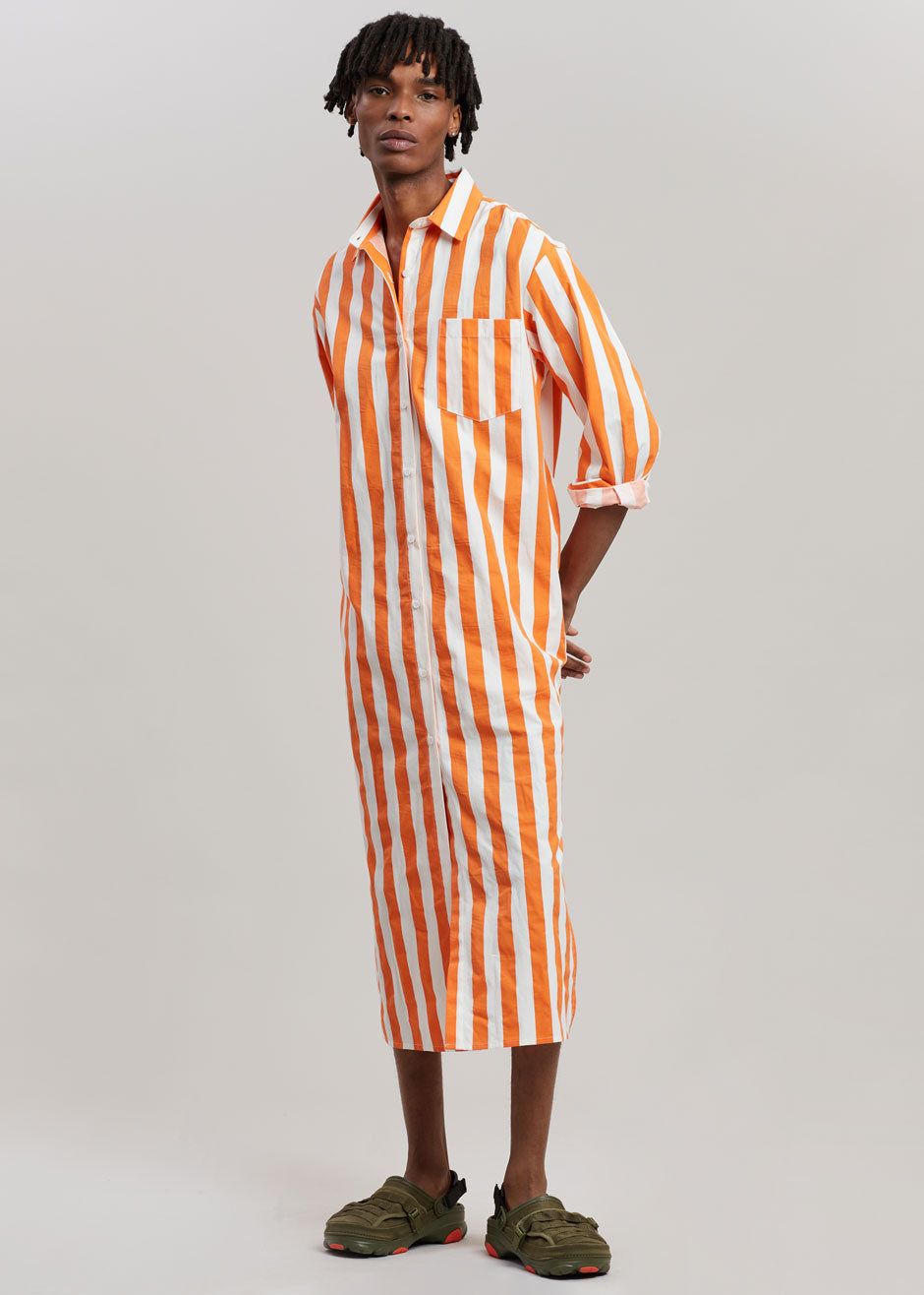 Cala Shirt Dress - Orange Stripe sold by Frankie Shop product image thumbnail 6