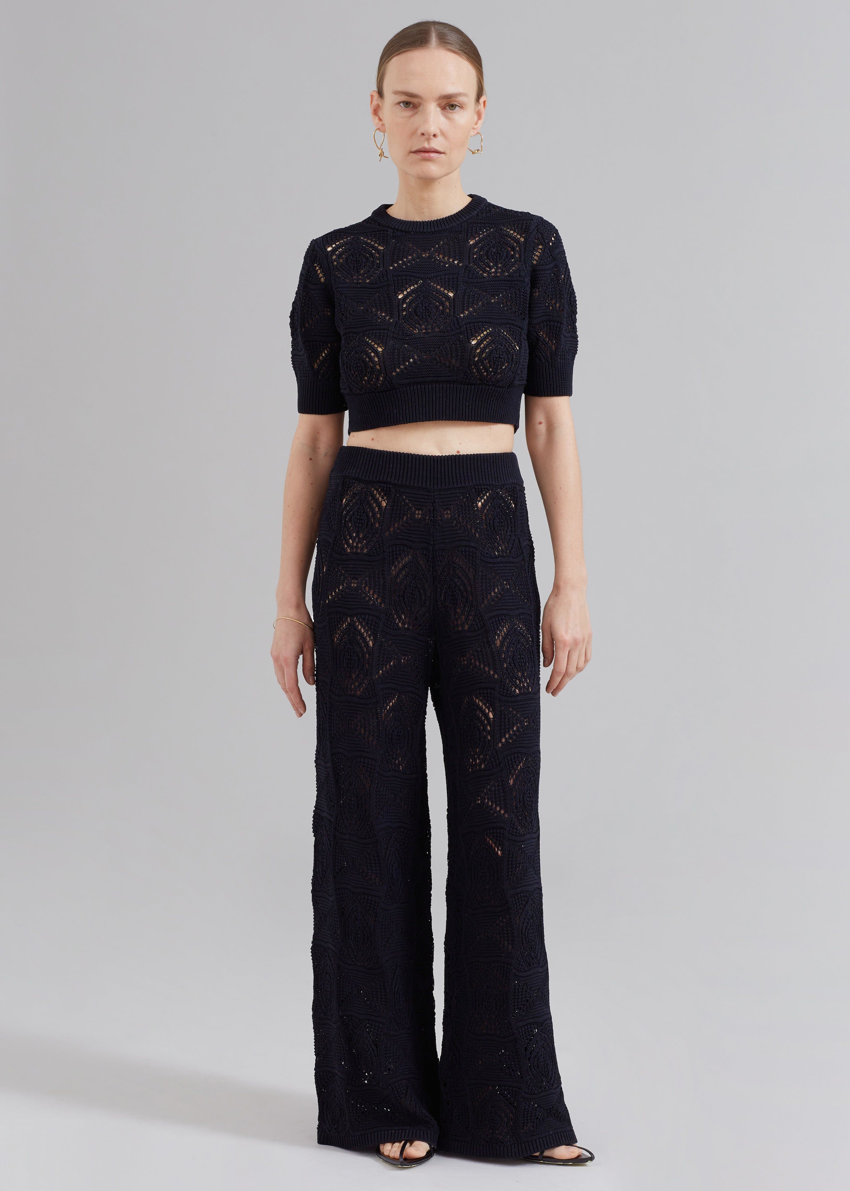 Loulou Studio Jaro Crochet Cropped Top - Black sold by Frankie Shop product image thumbnail 6