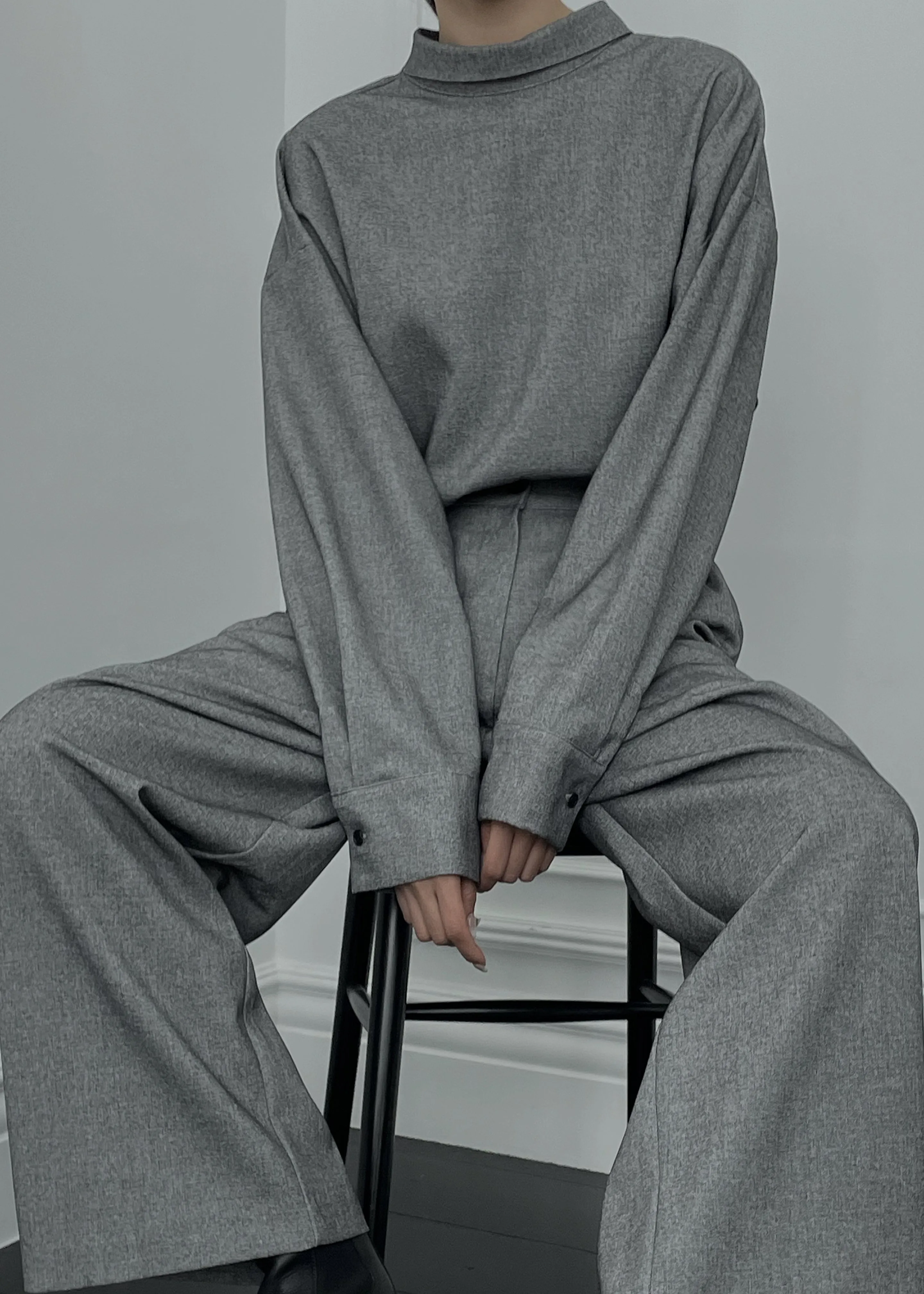 Casey Reversible Button Up Shirt - Grey sold by Frankie Shop