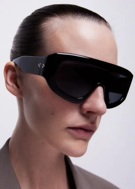 Port Tanger Saraa Sunglasses - Black Acetate/Black Lens sold by Frankie Shop