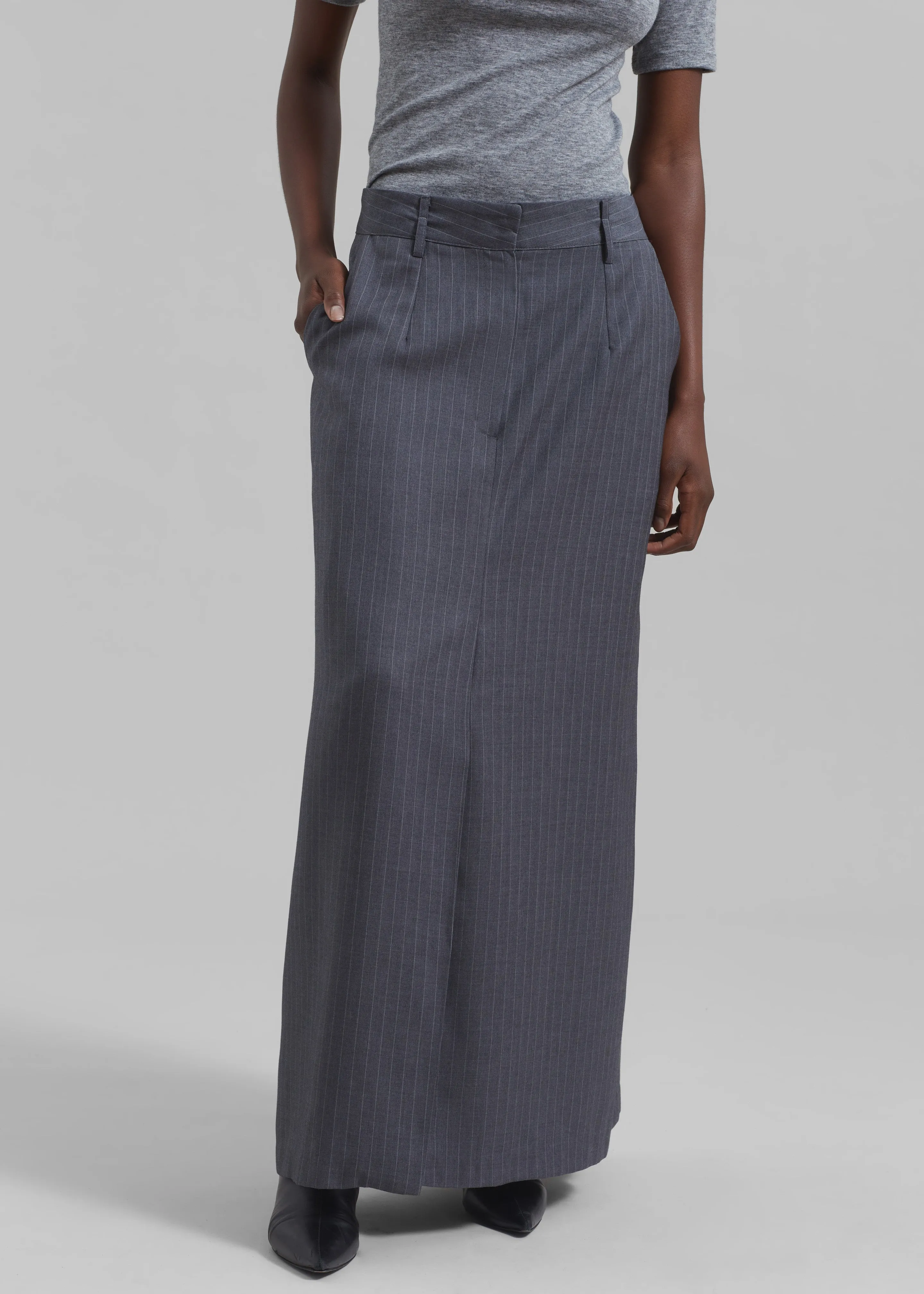 Kerry Maxi Skirt - Grey Pinstripe sold by Frankie Shop product image thumbnail 5