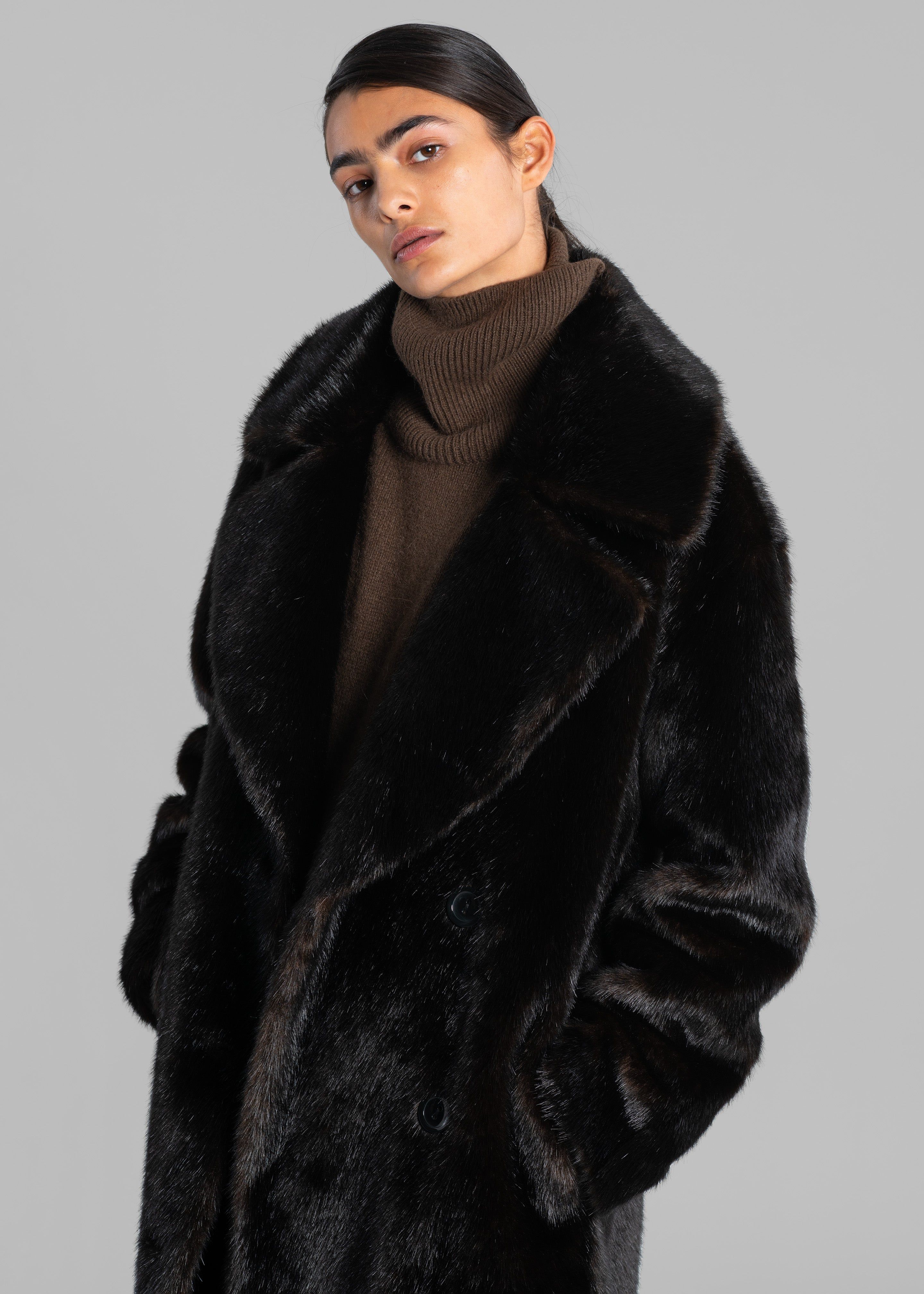 Joni Faux Fur Coat - Dark Espresso sold by Frankie Shop product image thumbnail 2