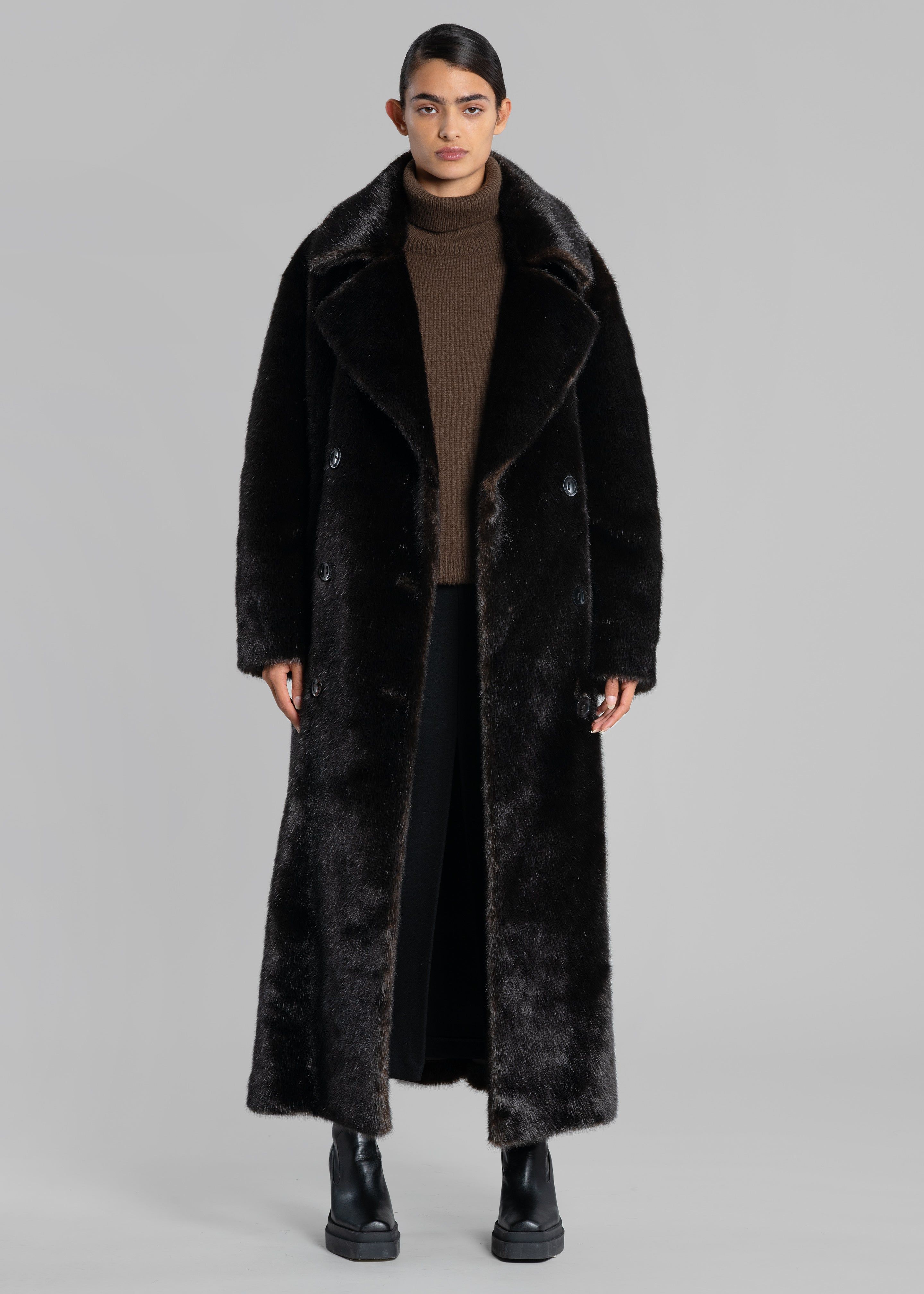 Joni Faux Fur Coat - Dark Espresso sold by Frankie Shop product image thumbnail 5