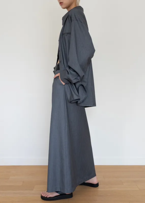 Kerry Maxi Skirt - Grey Pinstripe sold by Frankie Shop