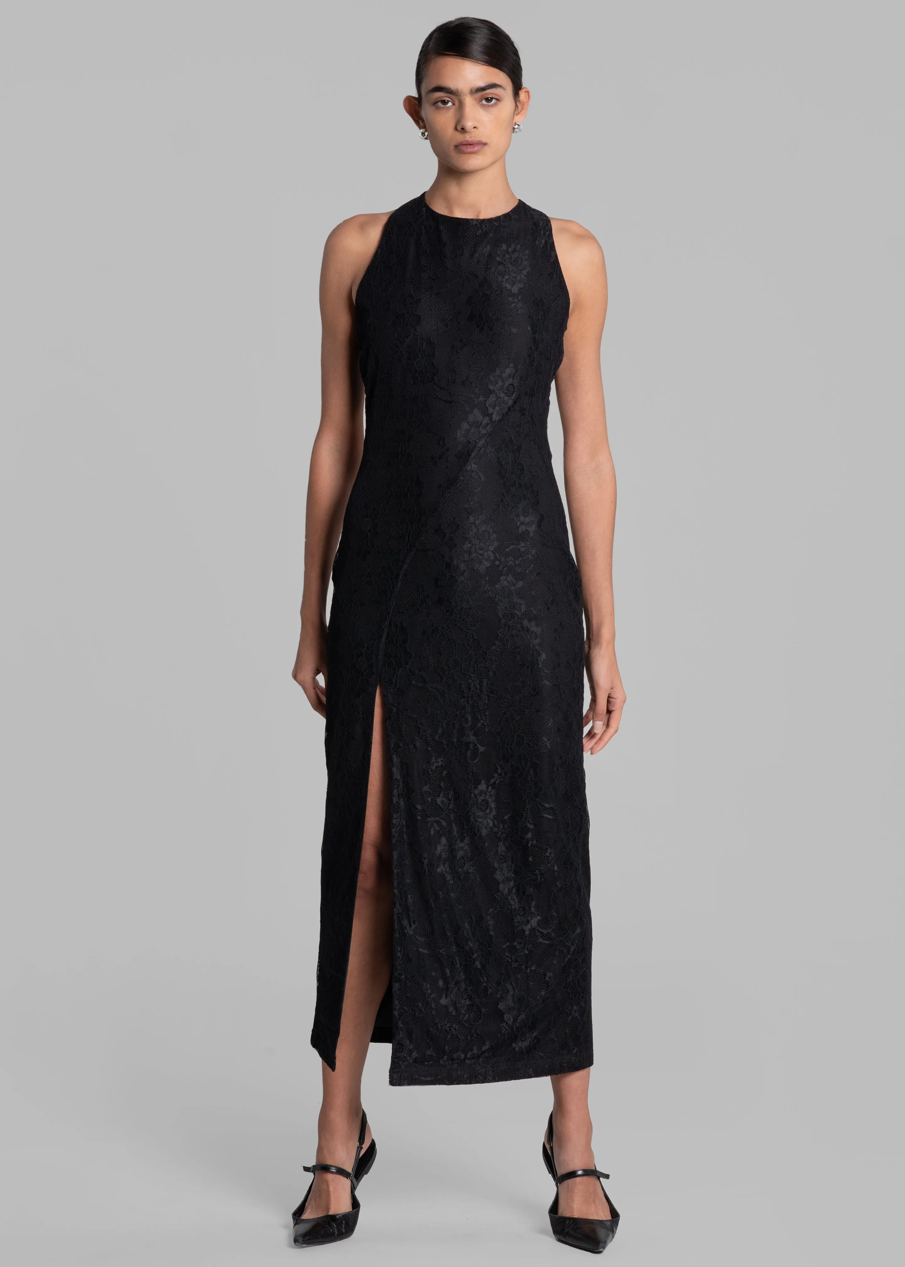 ROTATE Mesh Lace Slit Dress - Black sold by Frankie Shop product image thumbnail 5