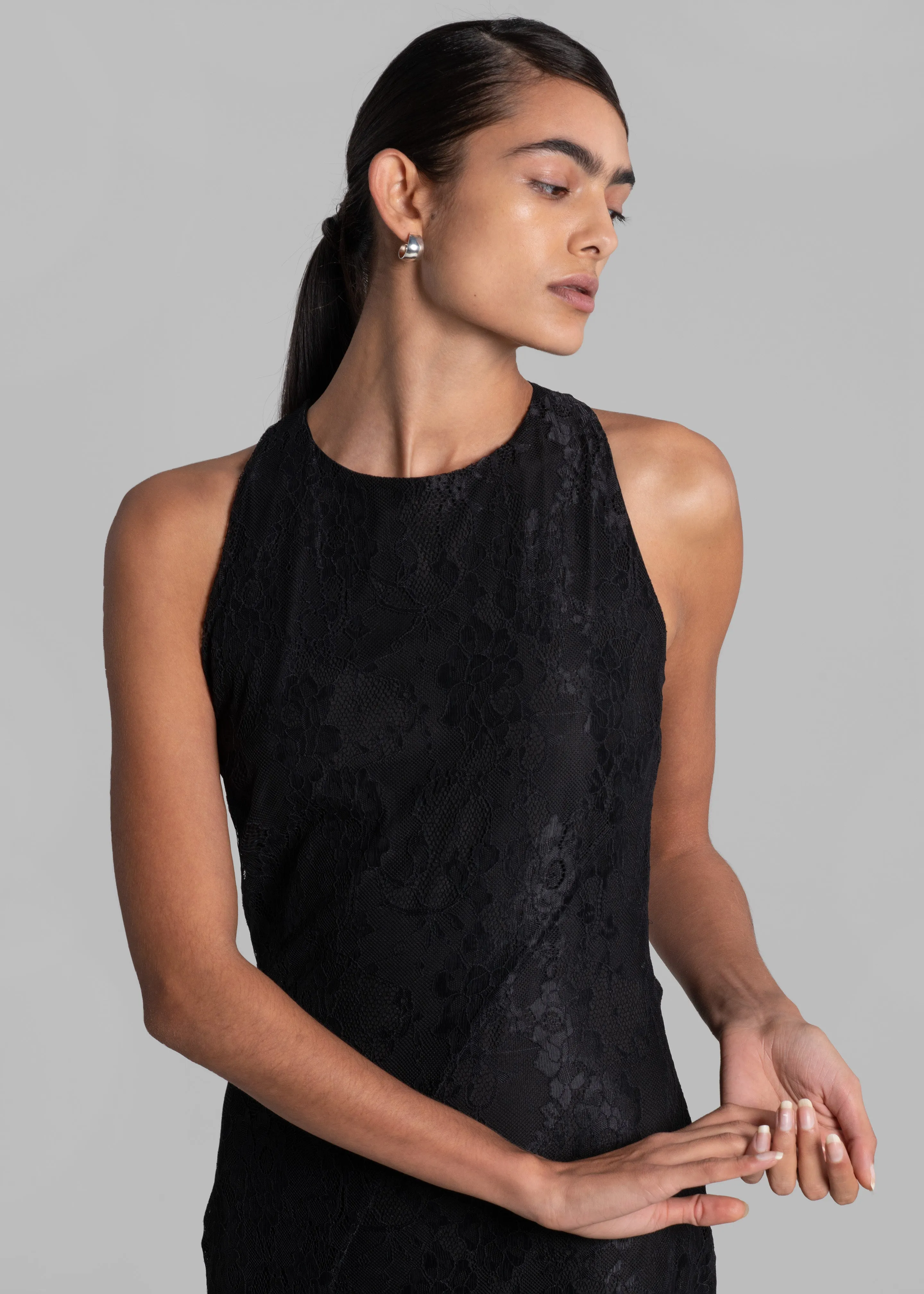 ROTATE Mesh Lace Slit Dress - Black sold by Frankie Shop product image thumbnail 3