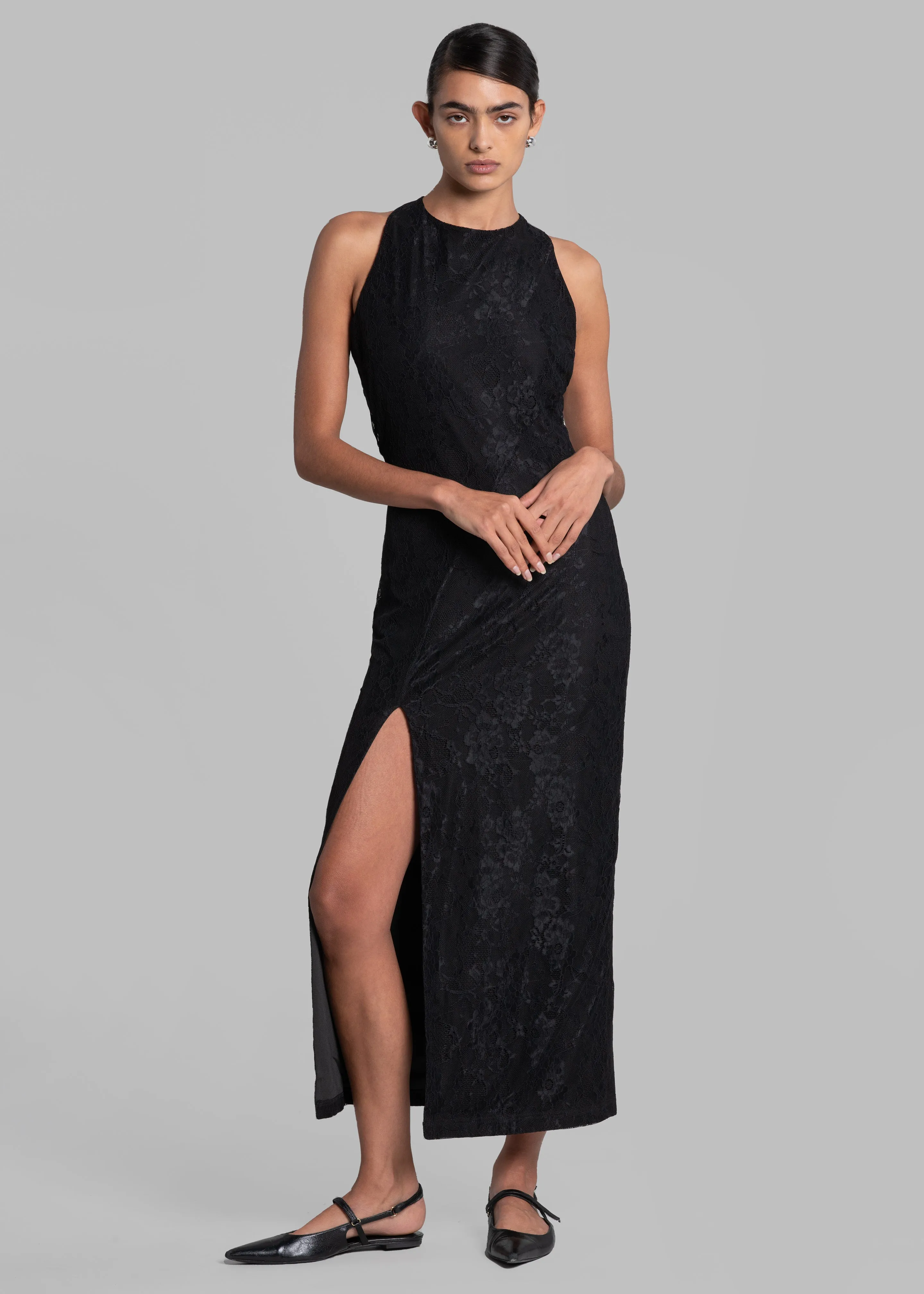 ROTATE Mesh Lace Slit Dress - Black sold by Frankie Shop product image thumbnail 2