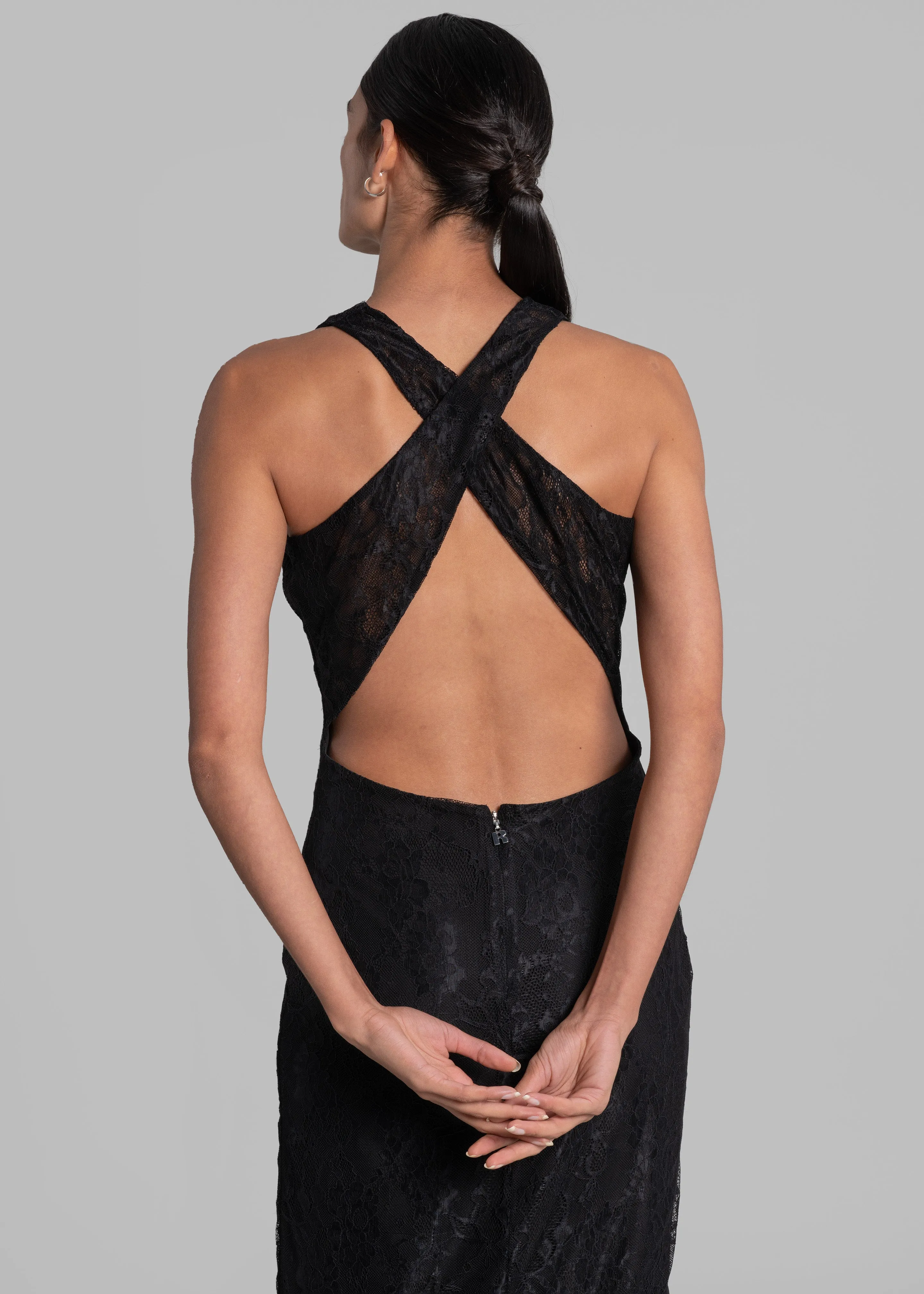 ROTATE Mesh Lace Slit Dress - Black sold by Frankie Shop product image thumbnail 4