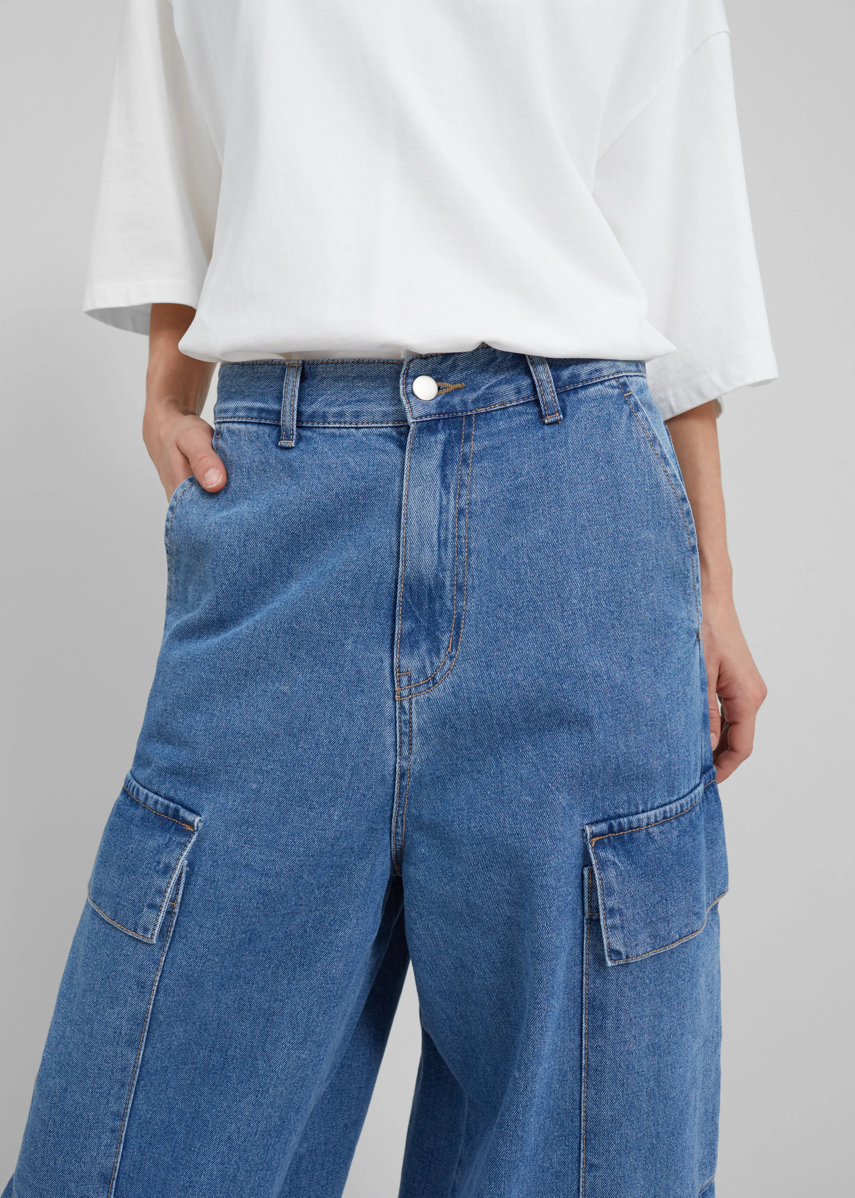 Dylan Denim Cargo Pants - Blue sold by Frankie Shop product image thumbnail 5