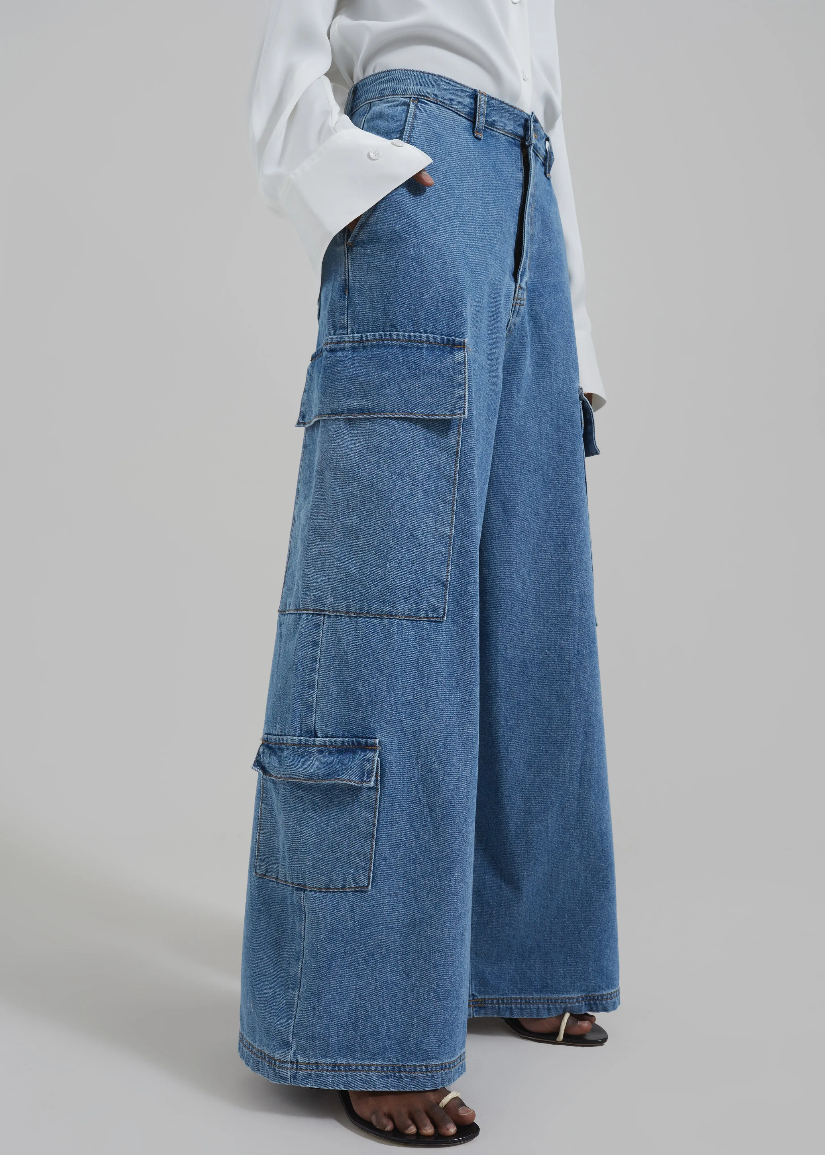 Dylan Denim Cargo Pants - Blue sold by Frankie Shop product image thumbnail 2