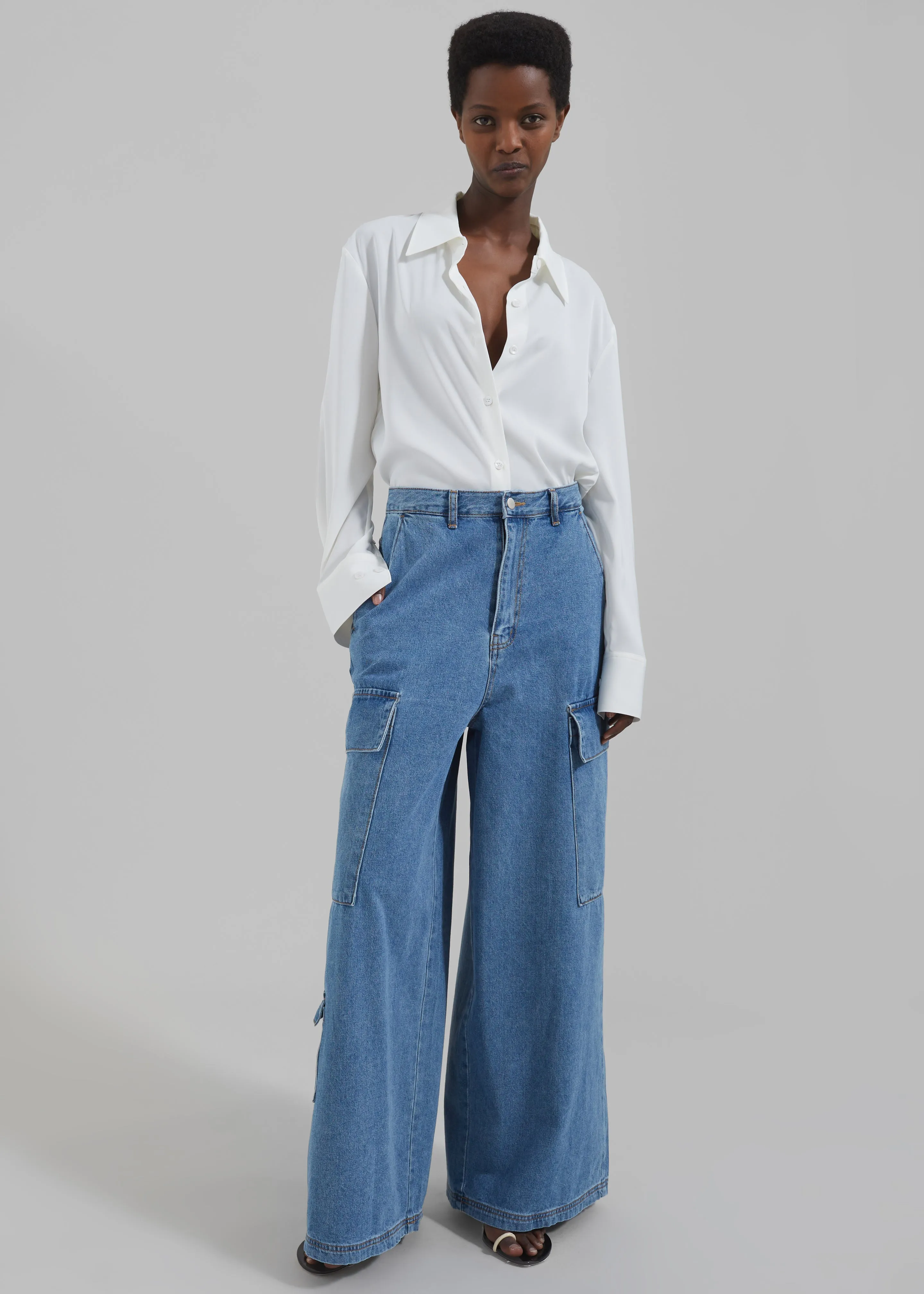 Dylan Denim Cargo Pants - Blue sold by Frankie Shop product image thumbnail 3