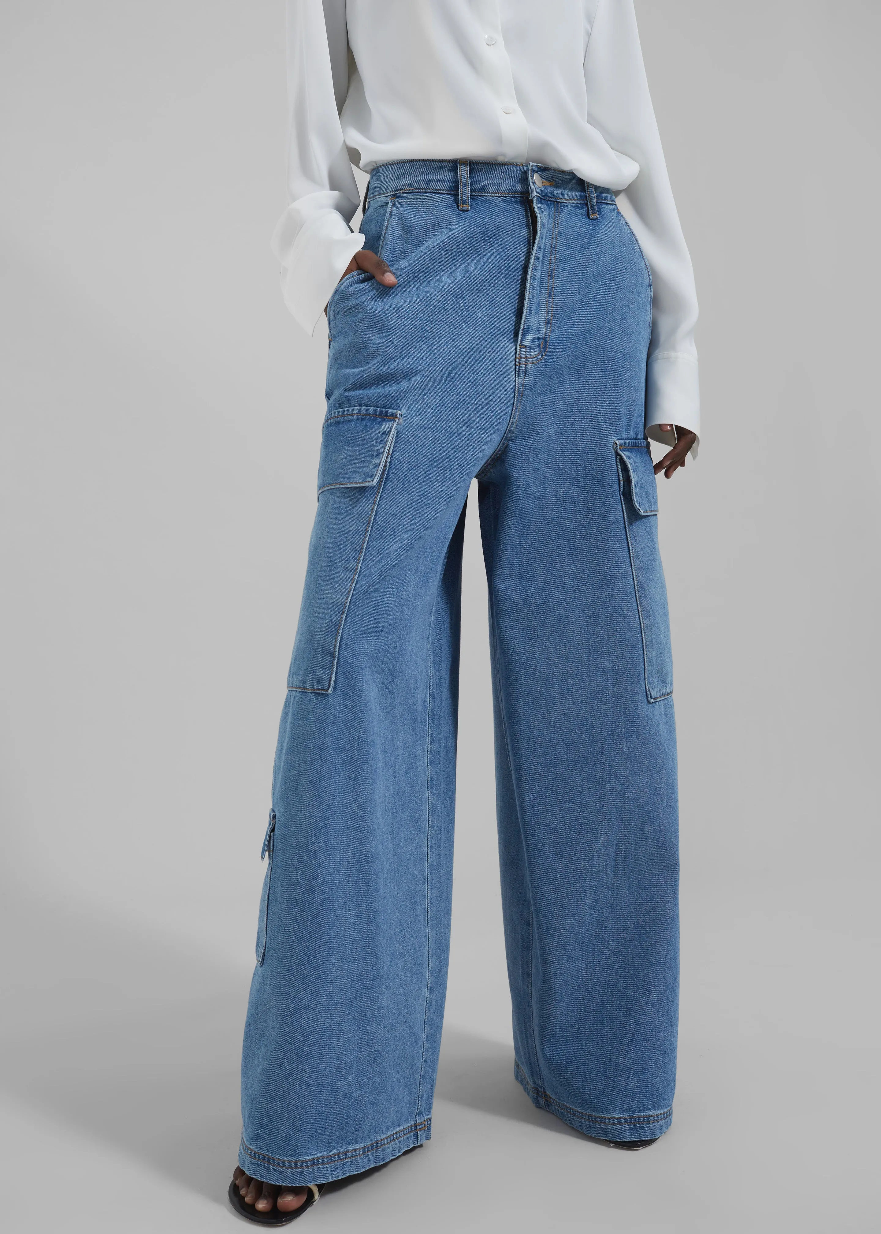 Dylan Denim Cargo Pants - Blue sold by Frankie Shop product image thumbnail 4