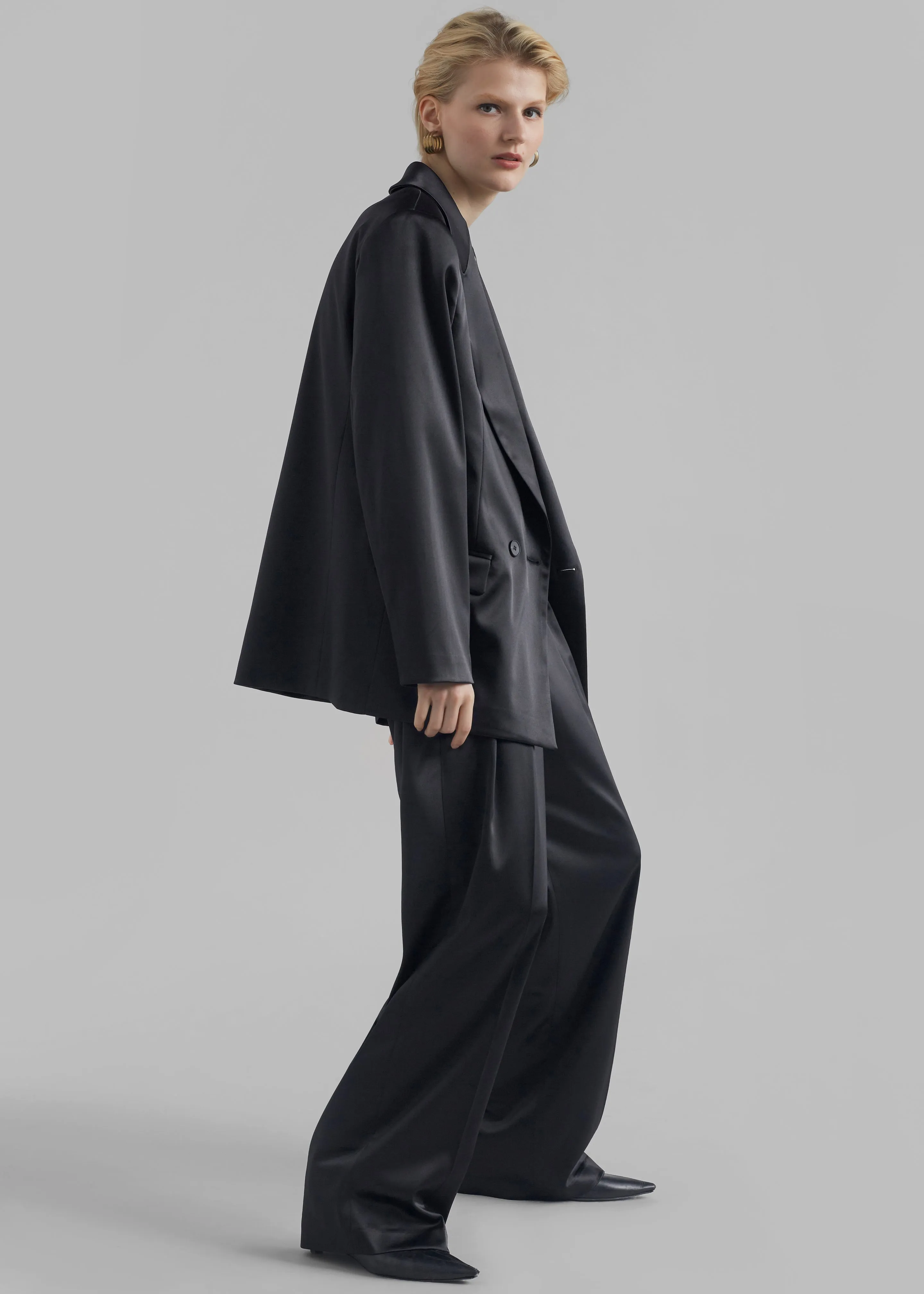 Eliane Satin Blazer - Black sold by Frankie Shop product image thumbnail 3