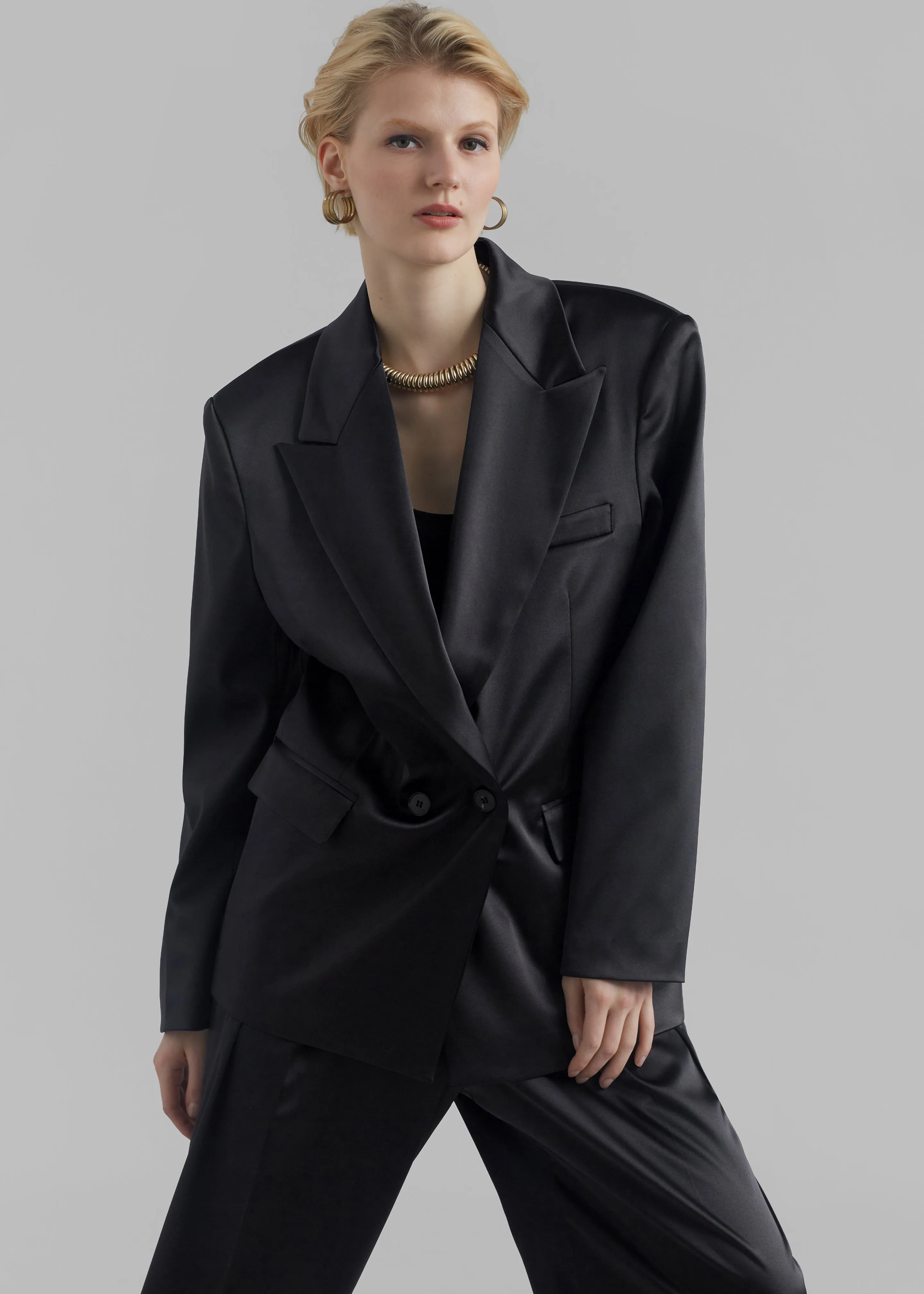 Eliane Satin Blazer - Black sold by Frankie Shop product image thumbnail 5