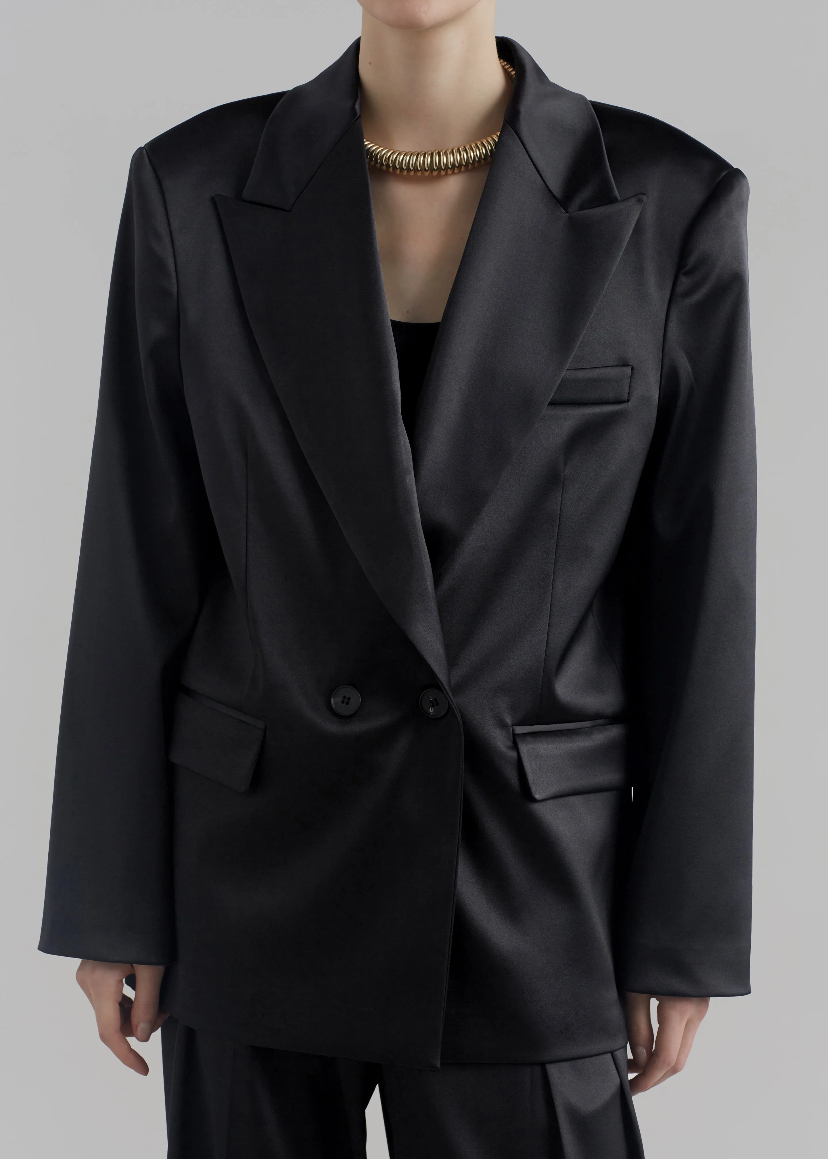 Eliane Satin Blazer - Black sold by Frankie Shop product image thumbnail 4