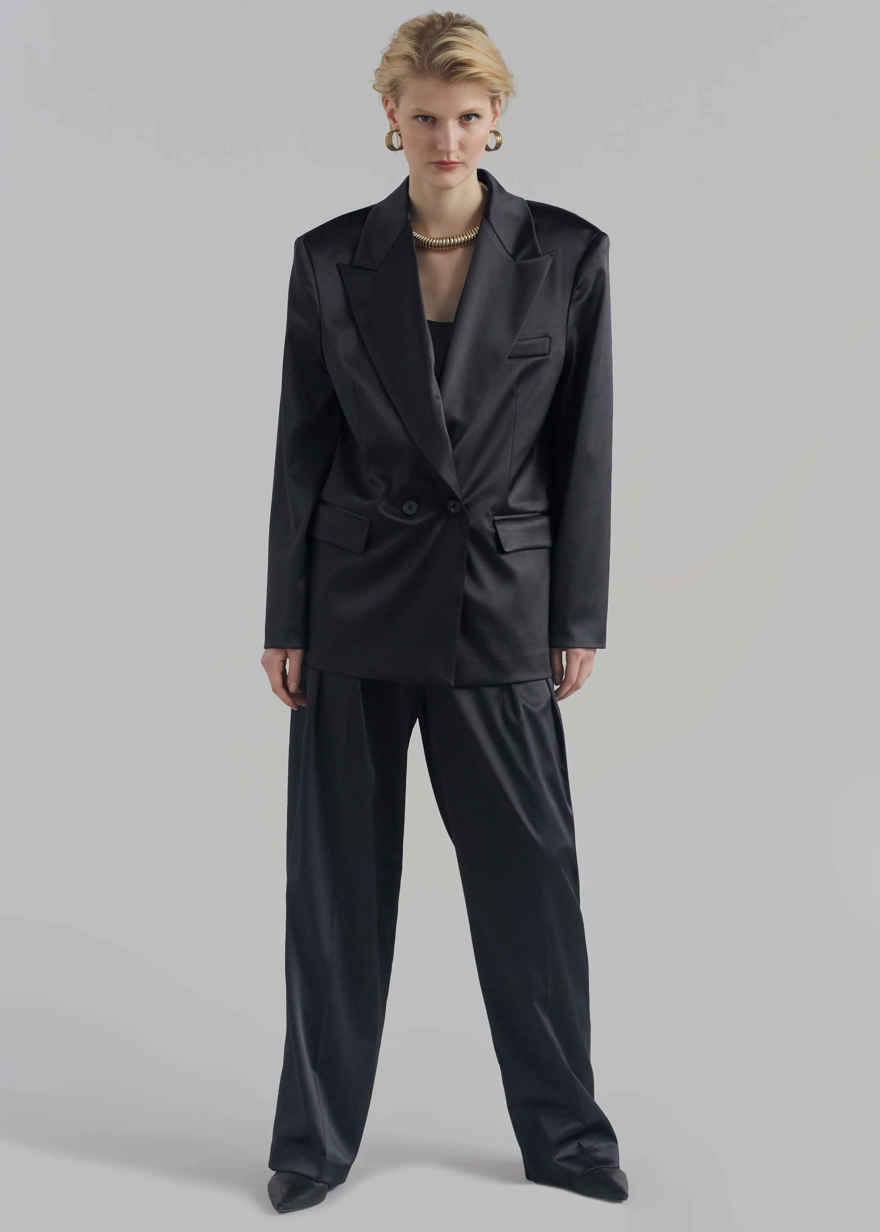 Eliane Satin Blazer - Black sold by Frankie Shop product image thumbnail 2
