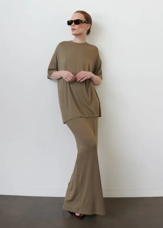 Ella Boxy Tee - Khaki Brown made by Frankie Shop