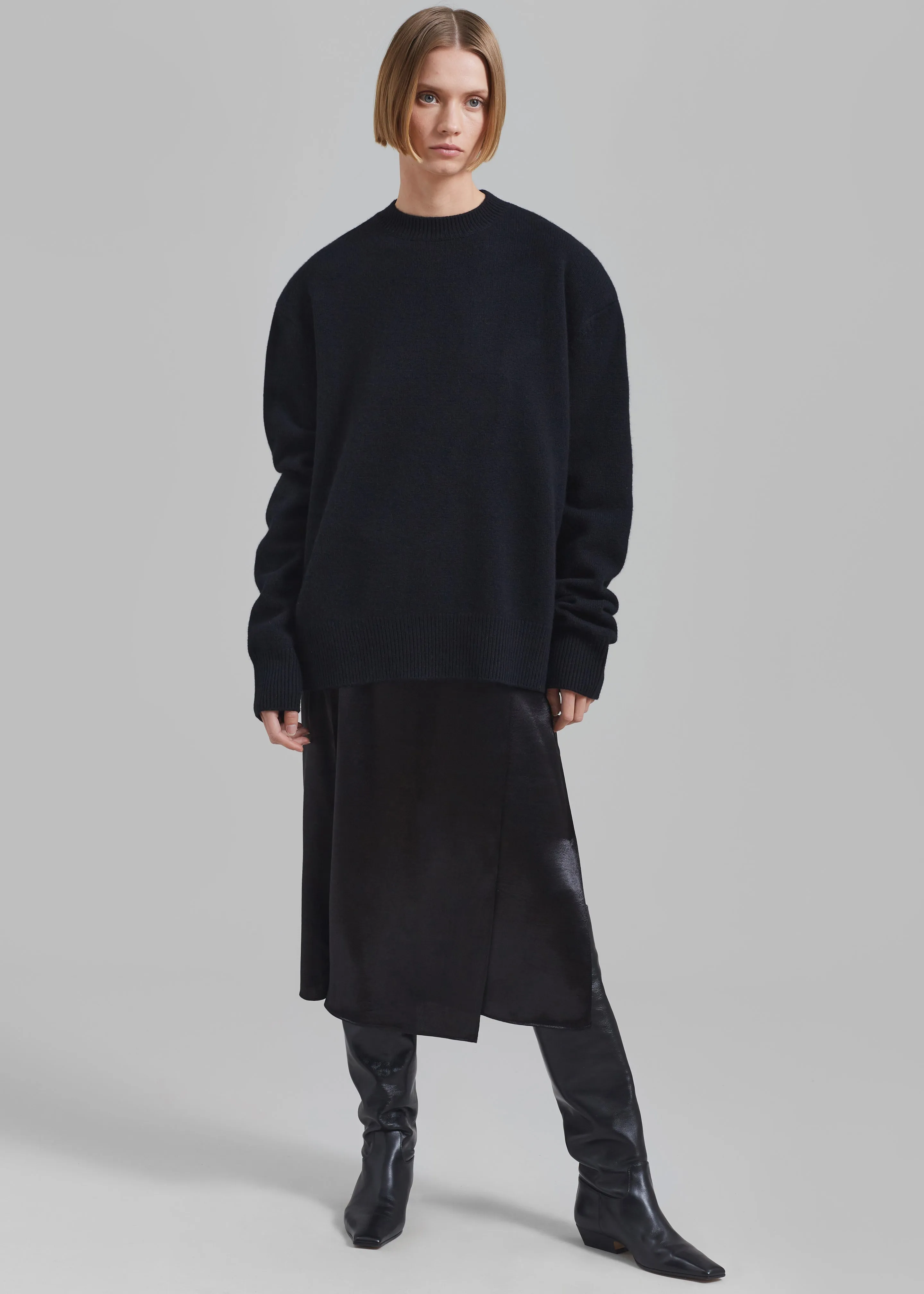 Celeste Midi Satin Skirt - Black sold by Frankie Shop product image thumbnail 5