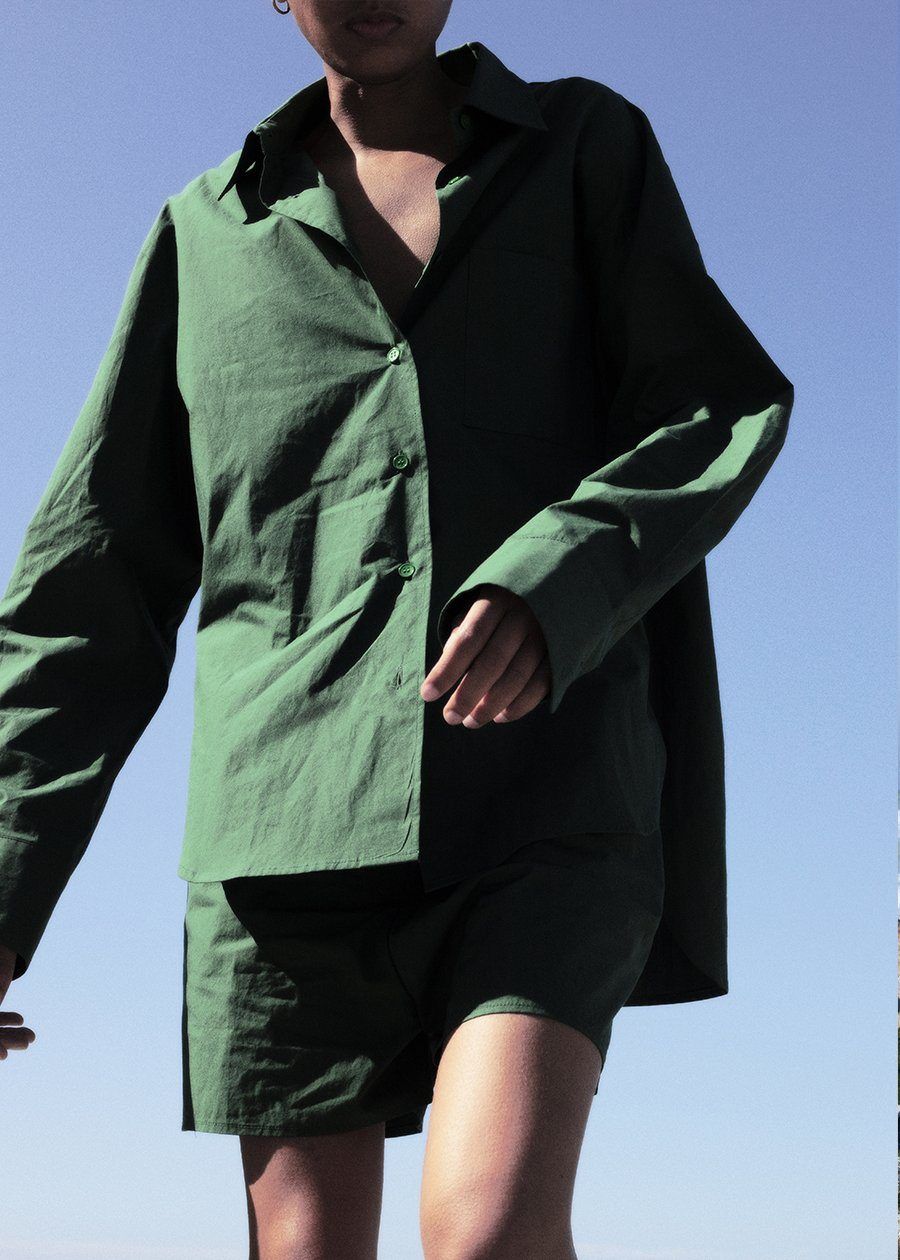 Lui Cotton Shirt - Hunter Green sold by Frankie Shop product image thumbnail 8