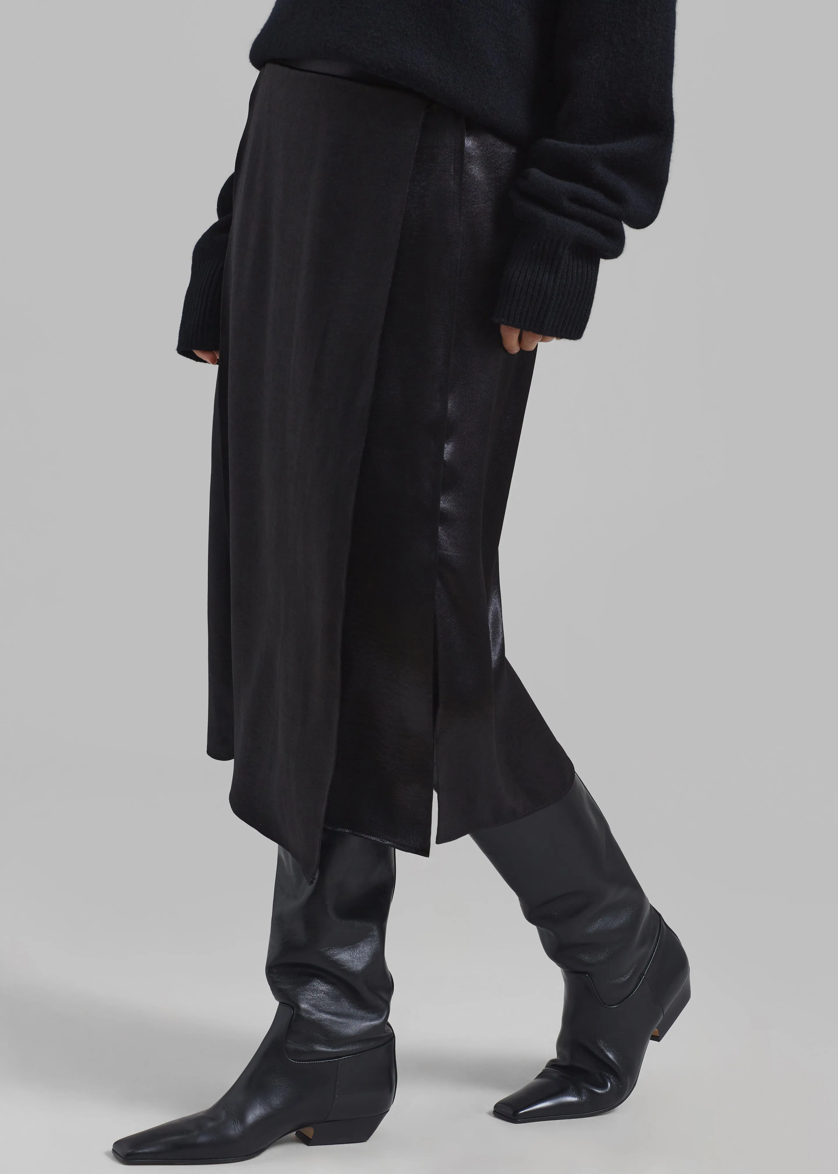 Celeste Midi Satin Skirt - Black sold by Frankie Shop product image thumbnail 4