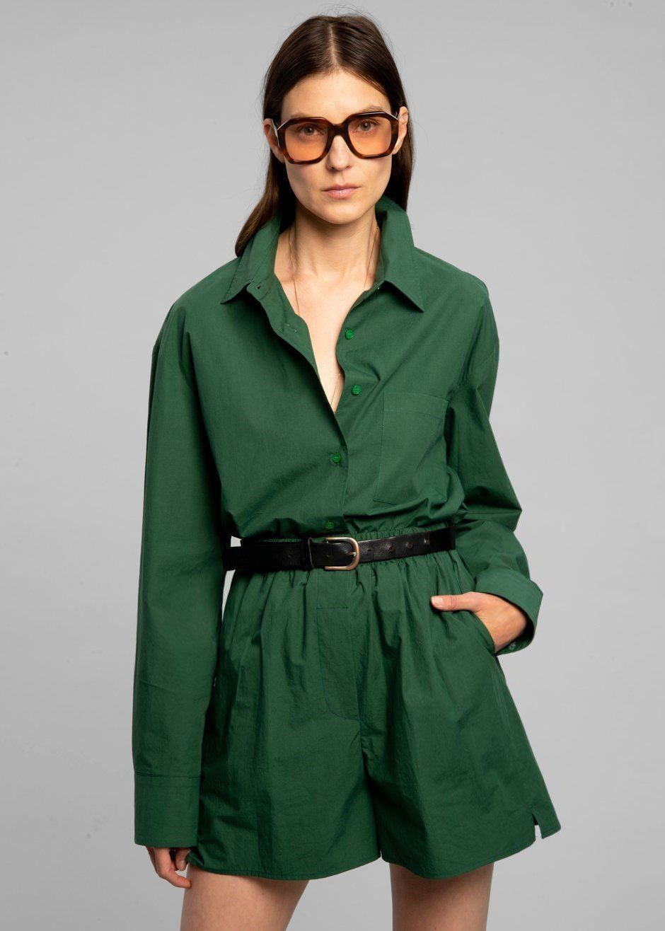 Lui Cotton Shirt - Hunter Green sold by Frankie Shop product image thumbnail 3