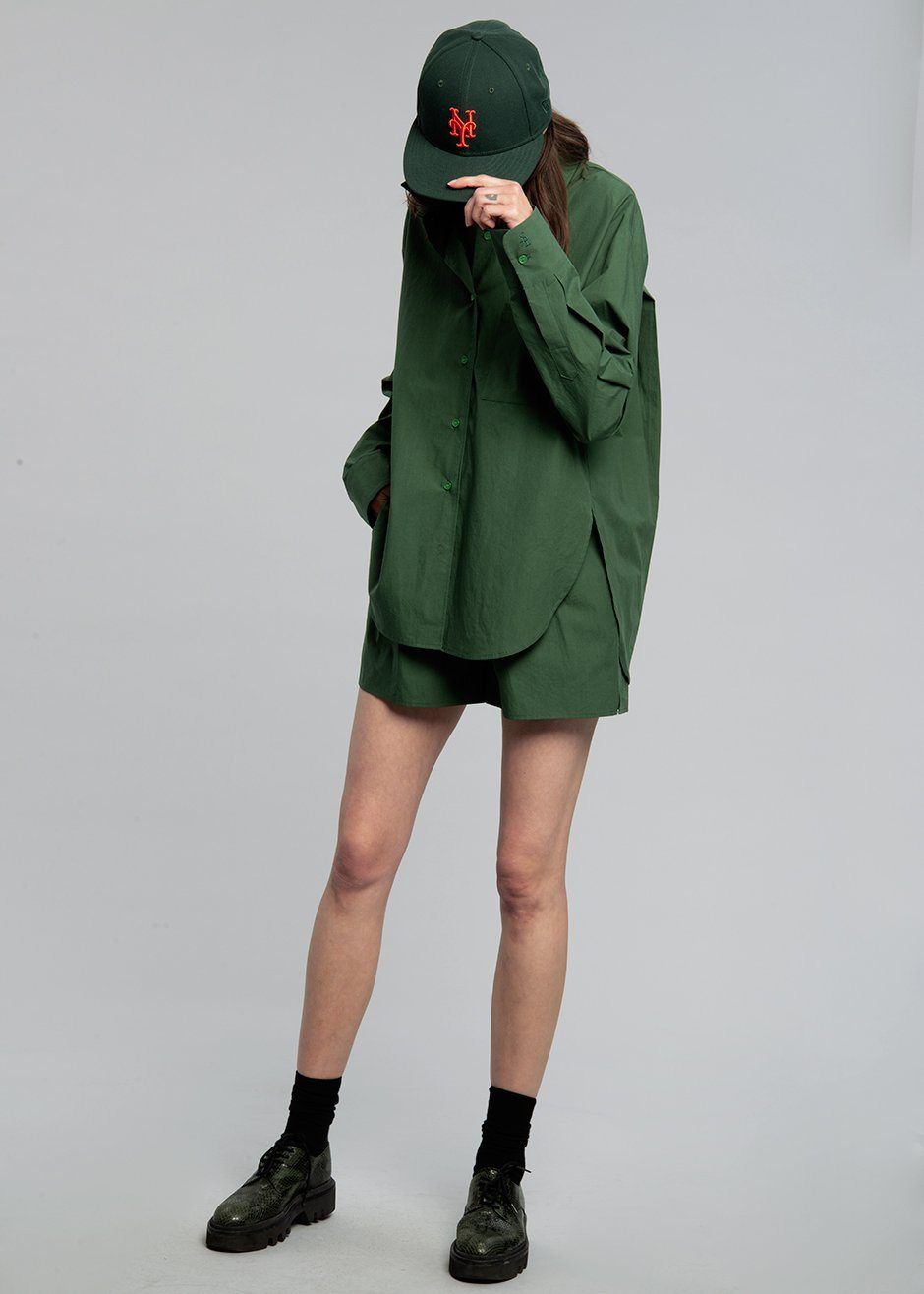Lui Cotton Shirt - Hunter Green sold by Frankie Shop product image thumbnail 5