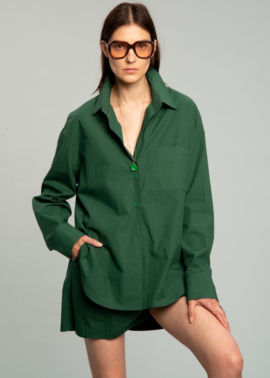 Lui Cotton Shirt - Hunter Green sold by Frankie Shop product image thumbnail 7