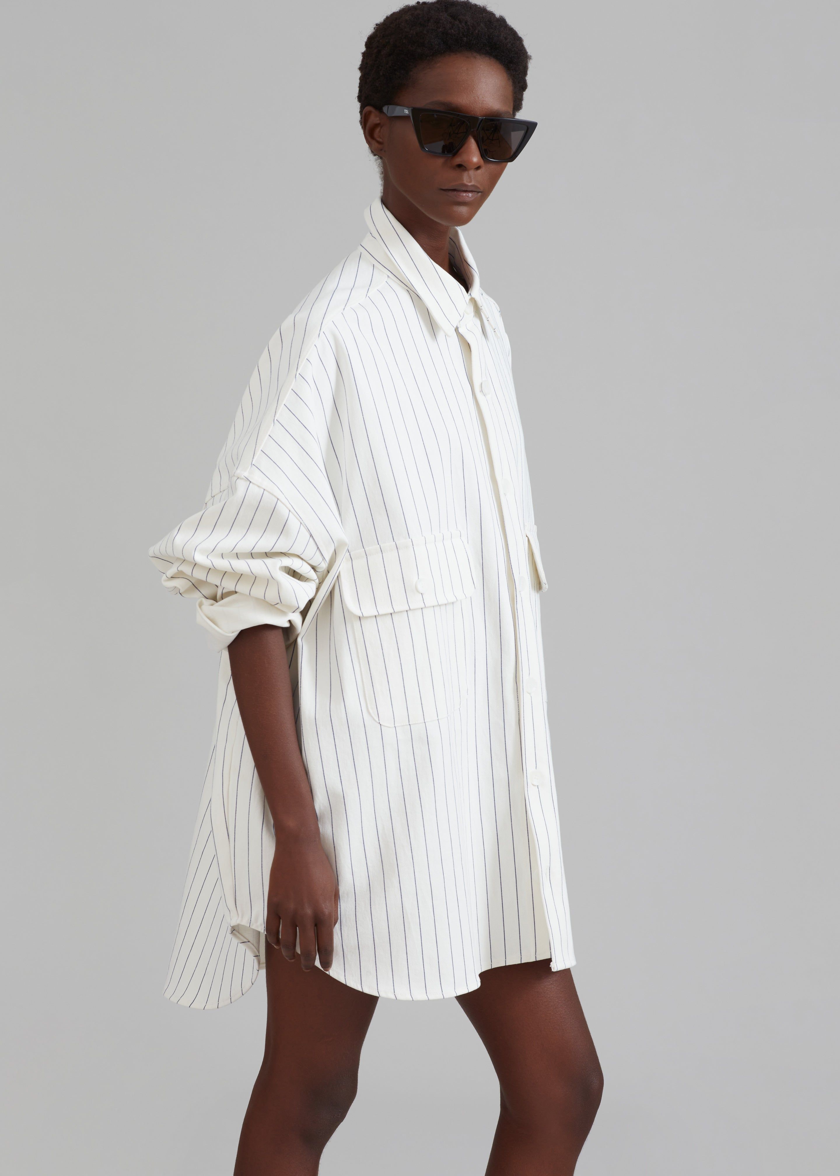 Dallas Denim Overshirt - Blue Pinstripe sold by Frankie Shop product image thumbnail 5