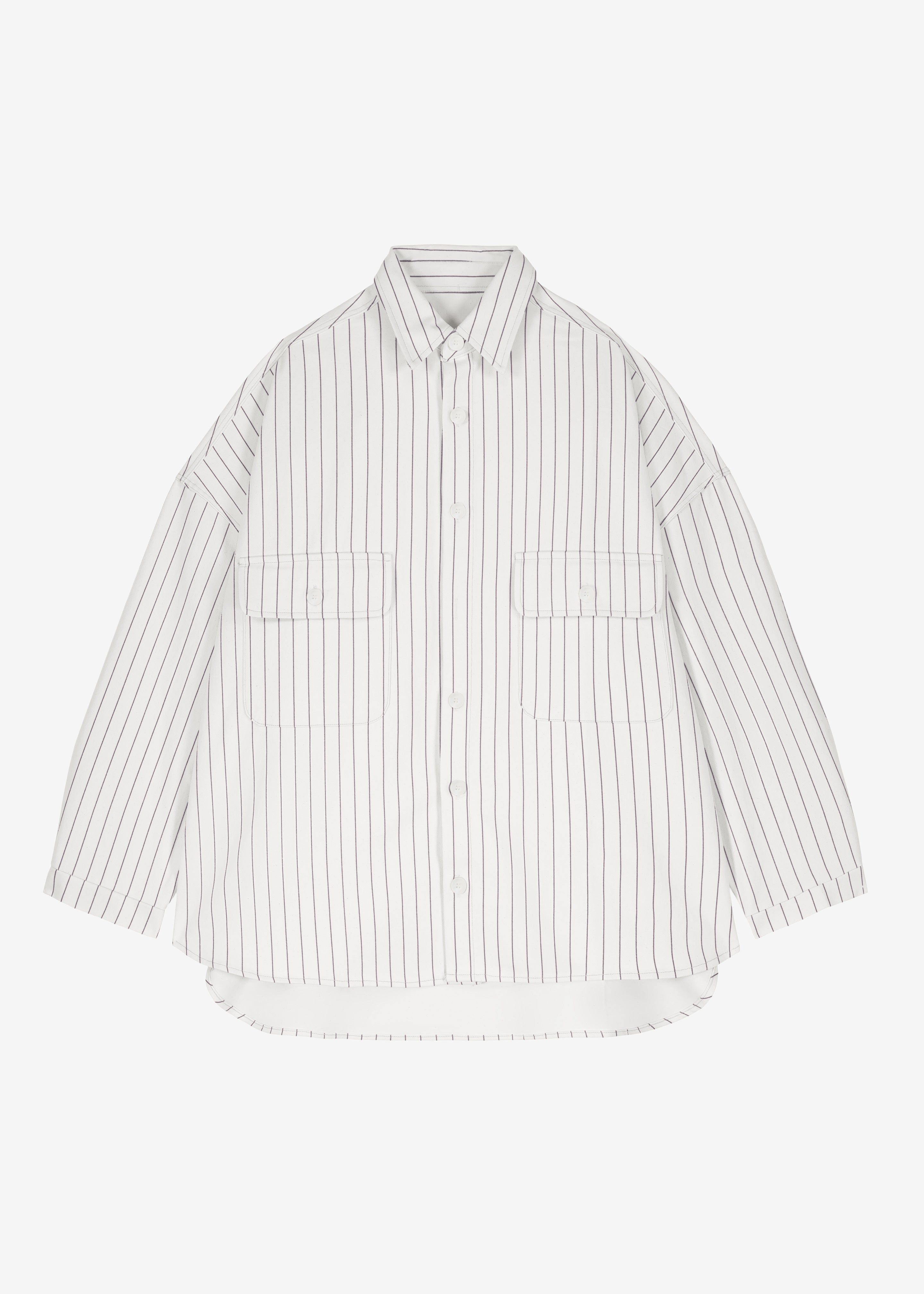 Dallas Denim Overshirt - Blue Pinstripe sold by Frankie Shop product image thumbnail 18