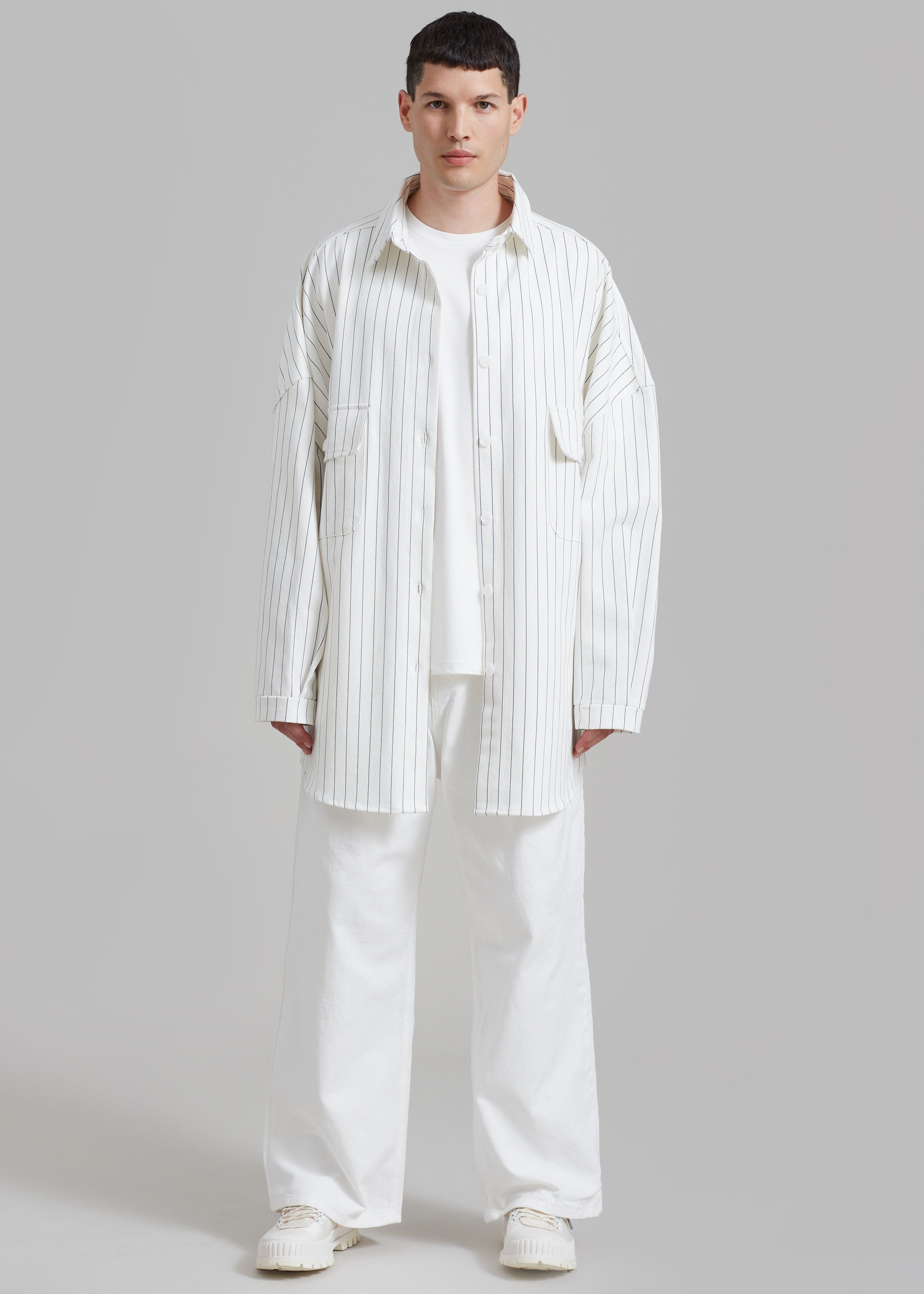 Dallas Denim Overshirt - Blue Pinstripe sold by Frankie Shop product image thumbnail 17