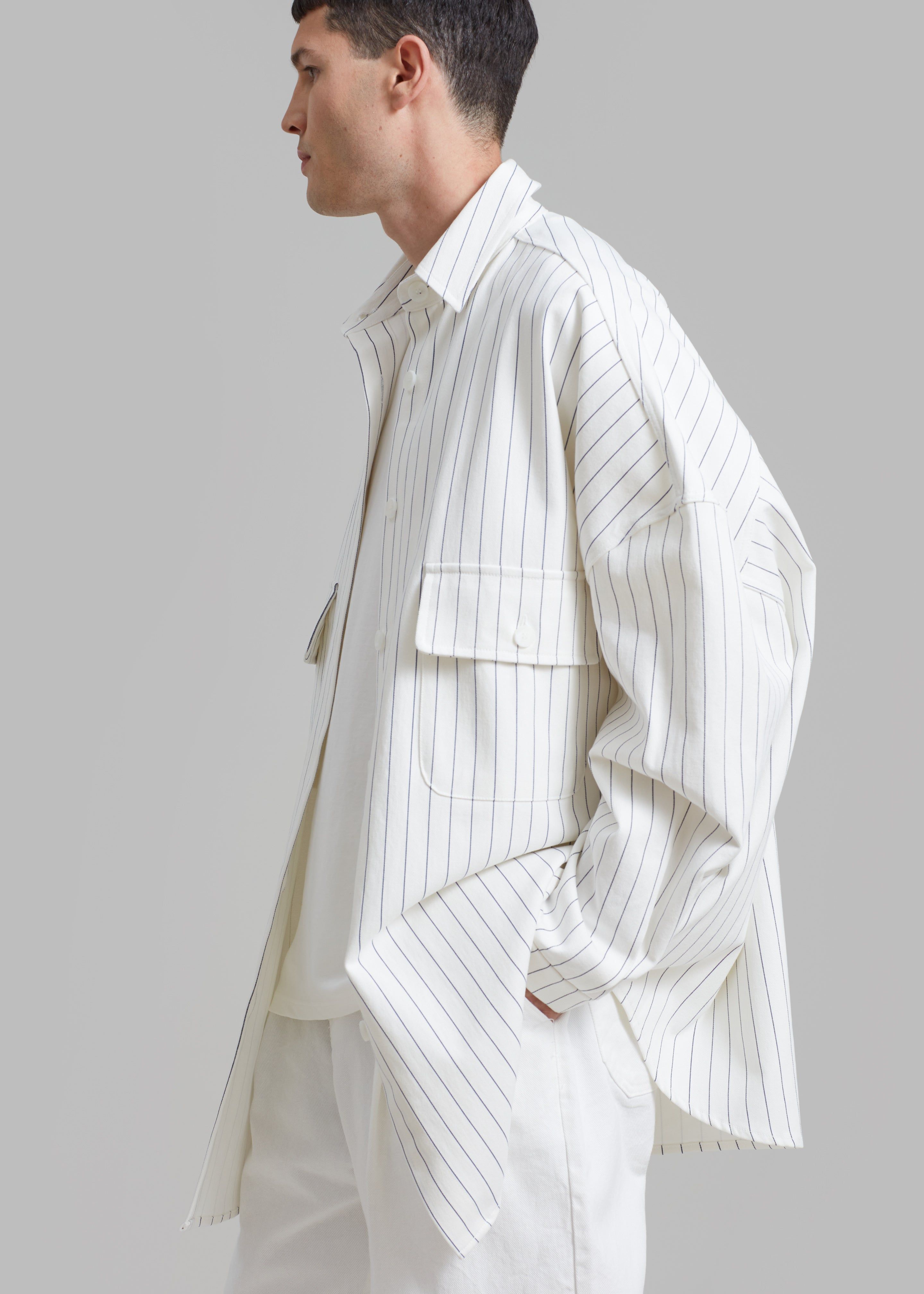 Dallas Denim Overshirt - Blue Pinstripe sold by Frankie Shop product image thumbnail 14