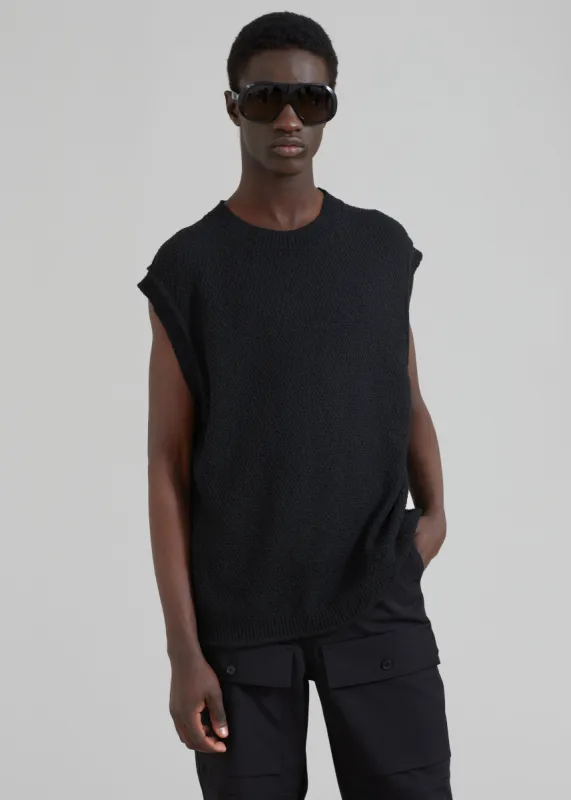 Oslo Knit Vest - Black made by Frankie Shop