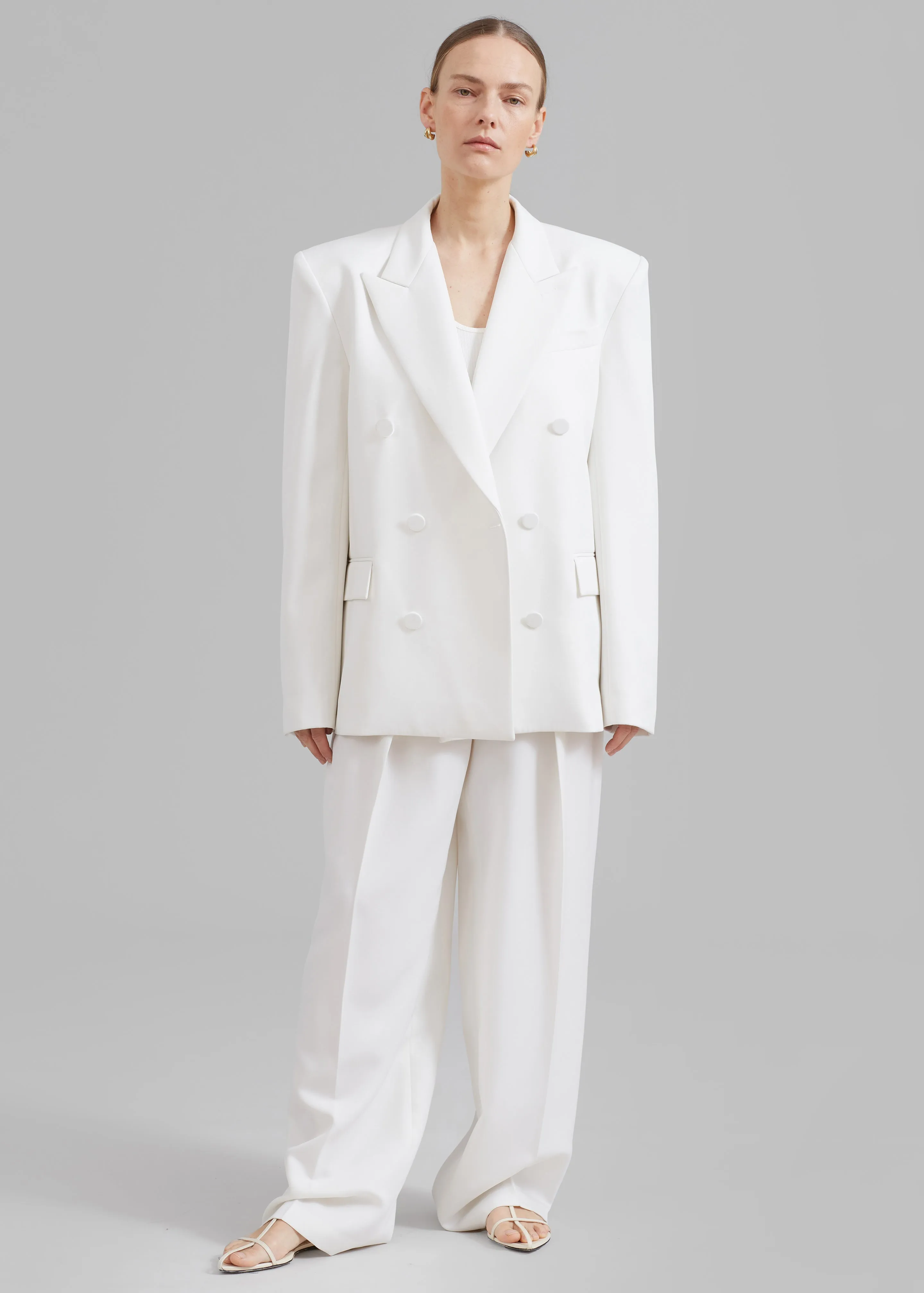 Zia Covered Buttons Blazer - White sold by Frankie Shop product image thumbnail 2
