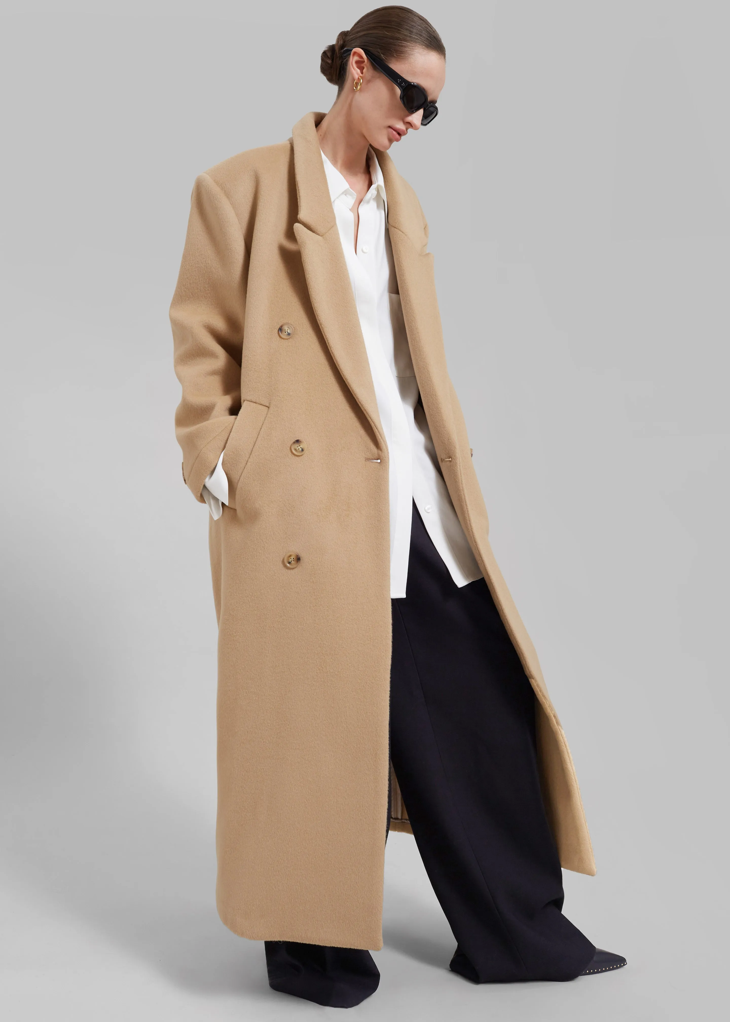 Zoe Wool Coat - Beige sold by Frankie Shop