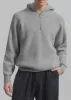 Tyler Half Zip Hoodie - Light Grey sold by Frankie Shop