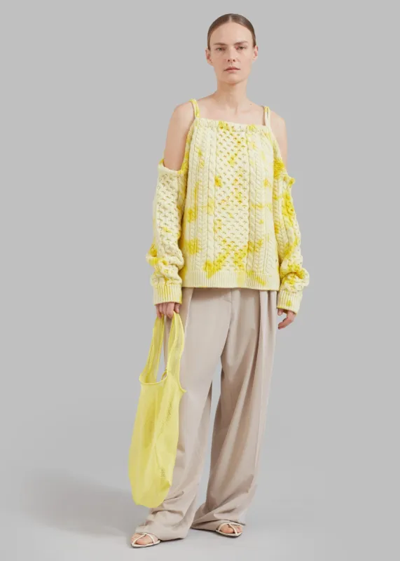 JW Anderson Cold Shoulder Cable Jumper - Yellow made by Frankie Shop