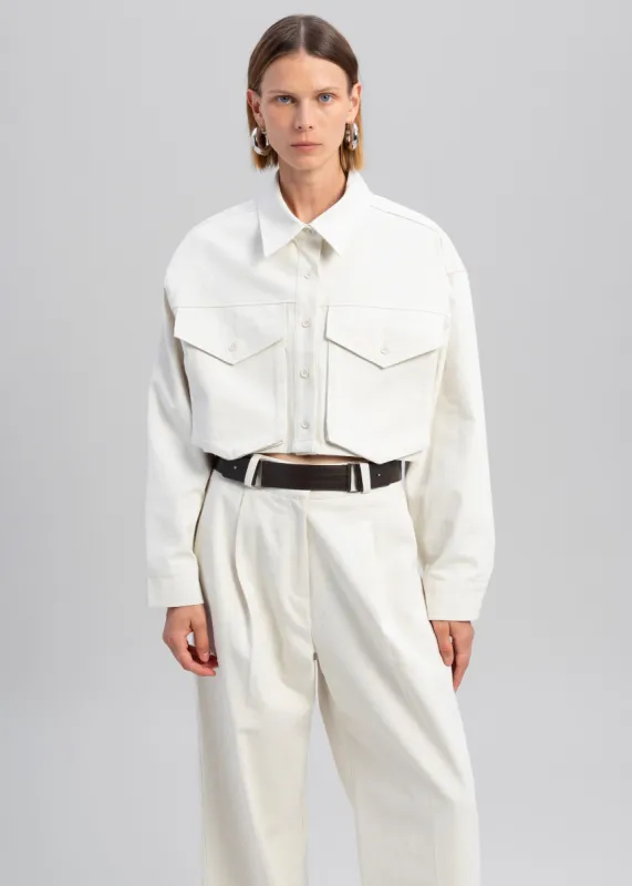 Carline Pocket Shirt - Cream made by Frankie Shop