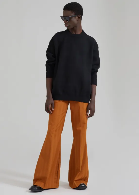 EGONLab Mega Flared Pants - Orange Stripes Wool sold by Frankie Shop