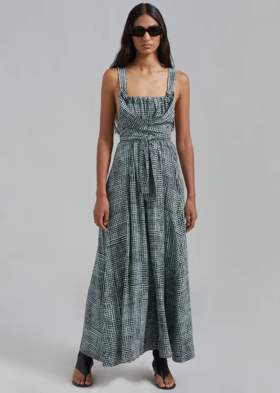 Proenza Schouler White Label Viscose Flou Wrap Dress - Black/Paper Mint made by Proenza Schouler