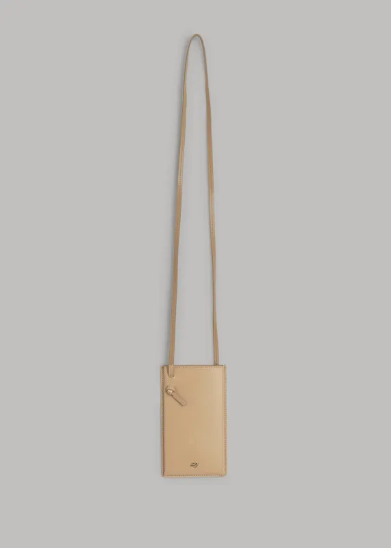 By Malene Birger Aya Leather Phone Pouch - Sand made by Frankie Shop