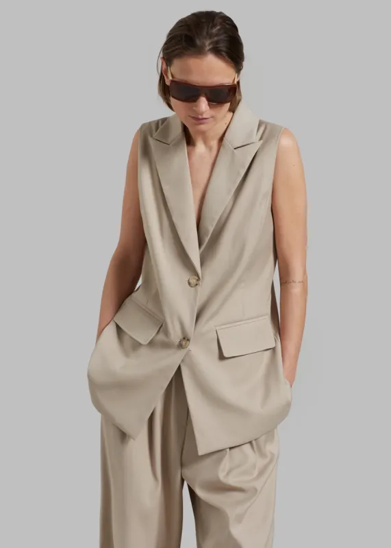 Durban Slit Vest - Taupe sold by Frankie Shop