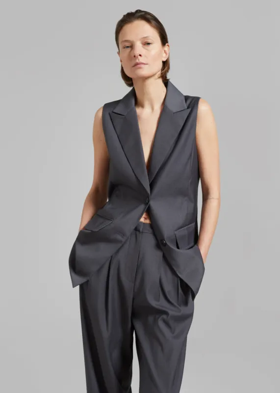 Durban Slit Vest - Charcoal sold by Frankie Shop