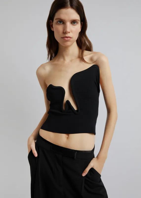 Christopher Esber Salacia Wire Strapless Top - Black made by Frankie Shop