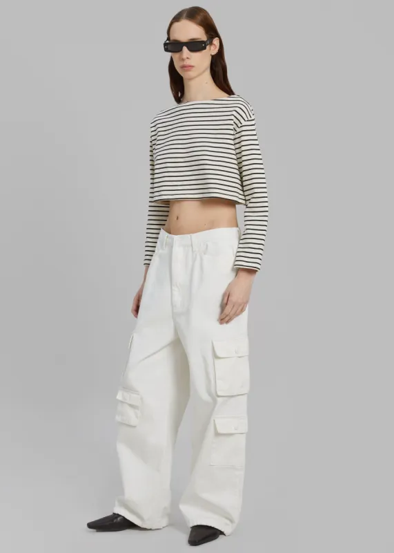 Hailey Denim Oversized Cargo Pants - White sold by Frankie Shop