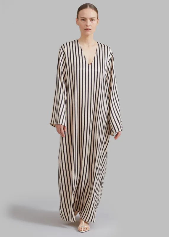 Solaqua The Resort Dress - Ecru with Black Stripes made by Frankie Shop