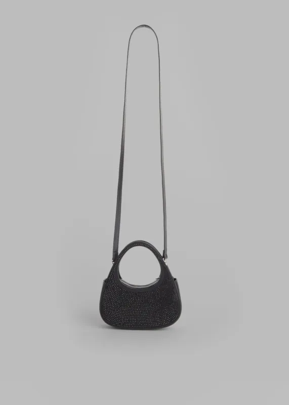 Coperni Crystal-Embellished Micro Baguette Swipe Bag - Black sold by Frankie Shop