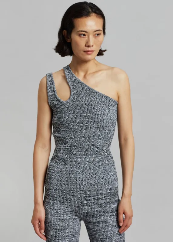 REMAIN Jeanne Knit Top - Black Comb made by Frankie Shop