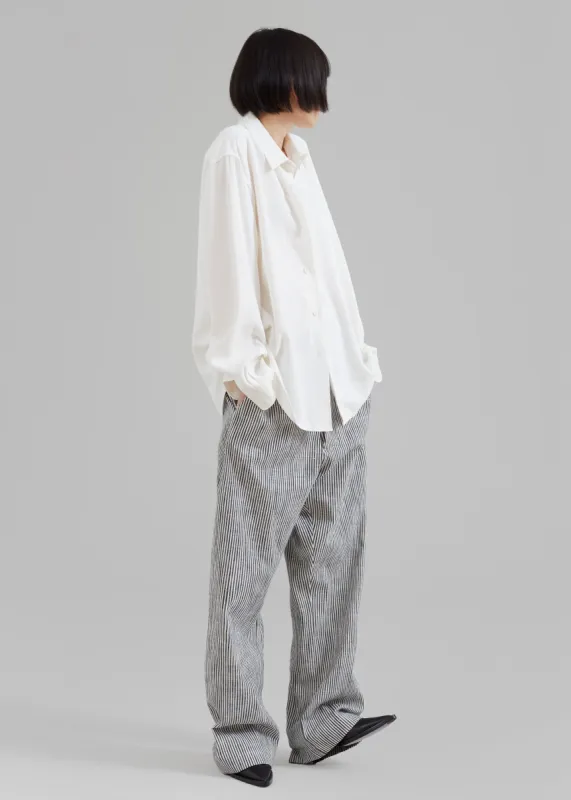 Rika Studios Rowan Pants - Navy/Natural Stripe made by Frankie Shop