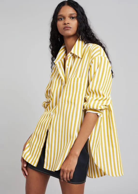 Lui Stripe Shirt - Gold Yellow sold by Frankie Shop