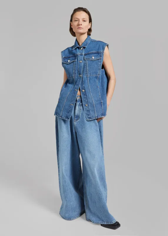 Reno Denim Vest - Medium Wash sold by Frankie Shop